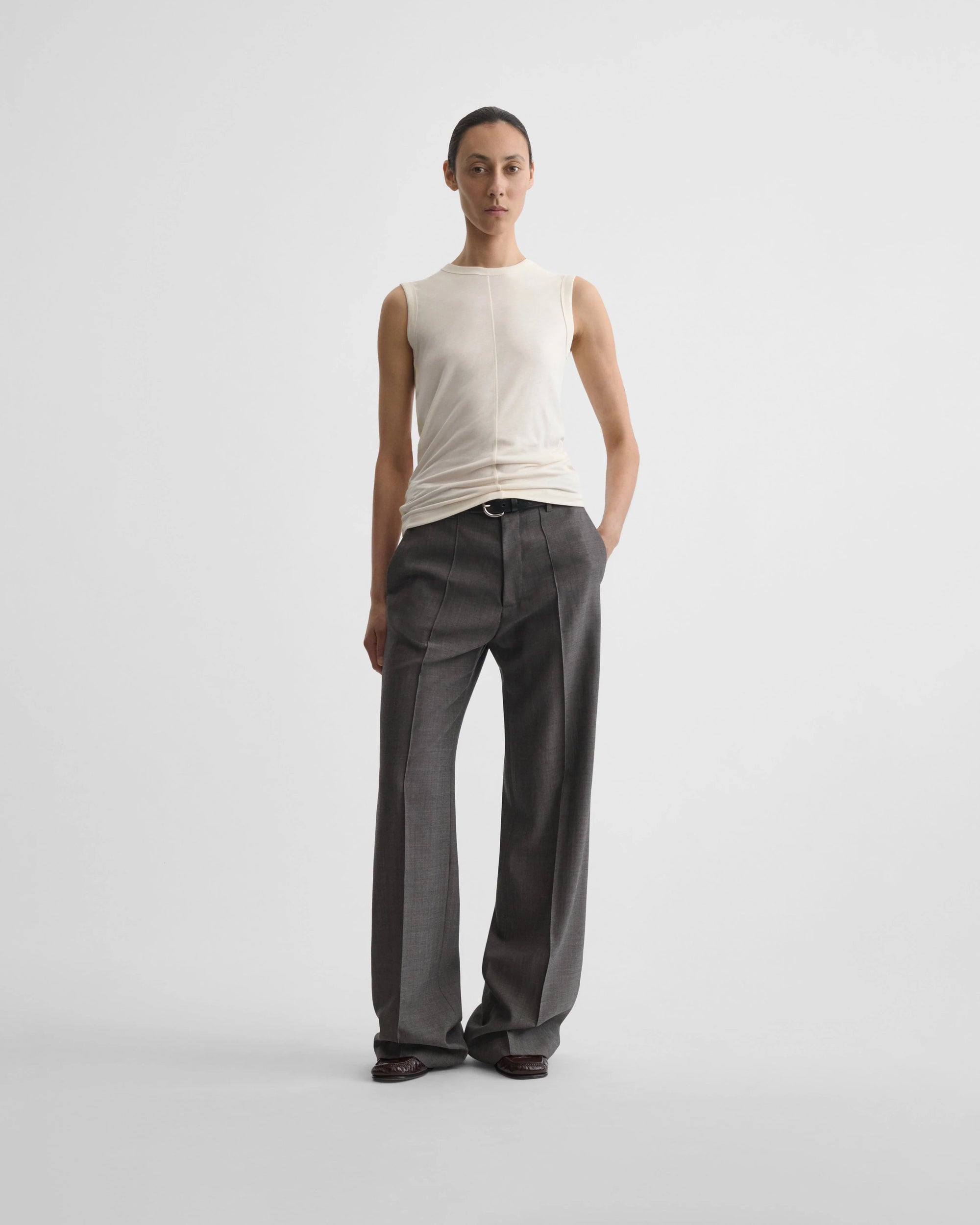 Ultra Fine Tank with Cotton Tape - Ivory