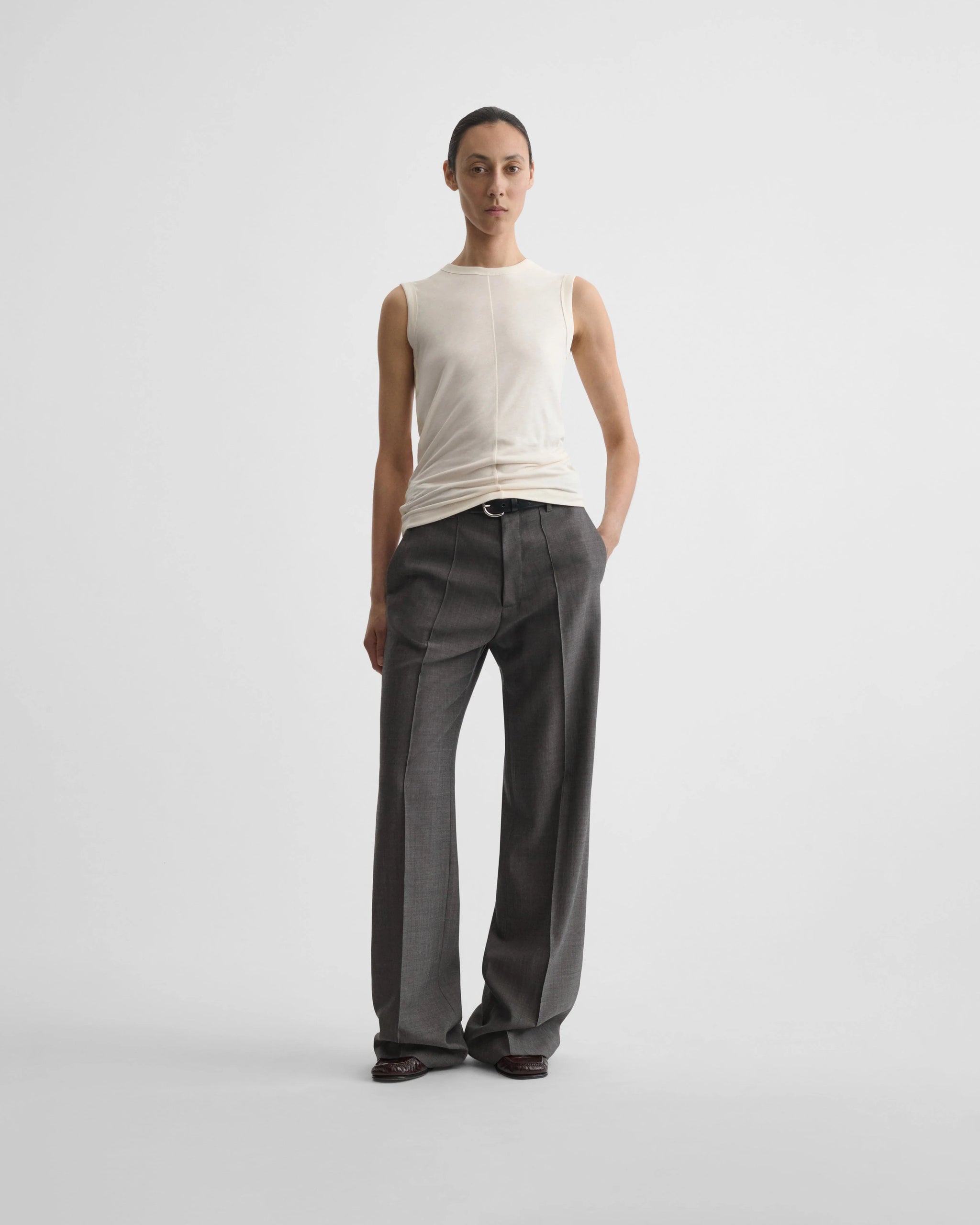 Ultra Fine Tank with Cotton Tape - Ivory