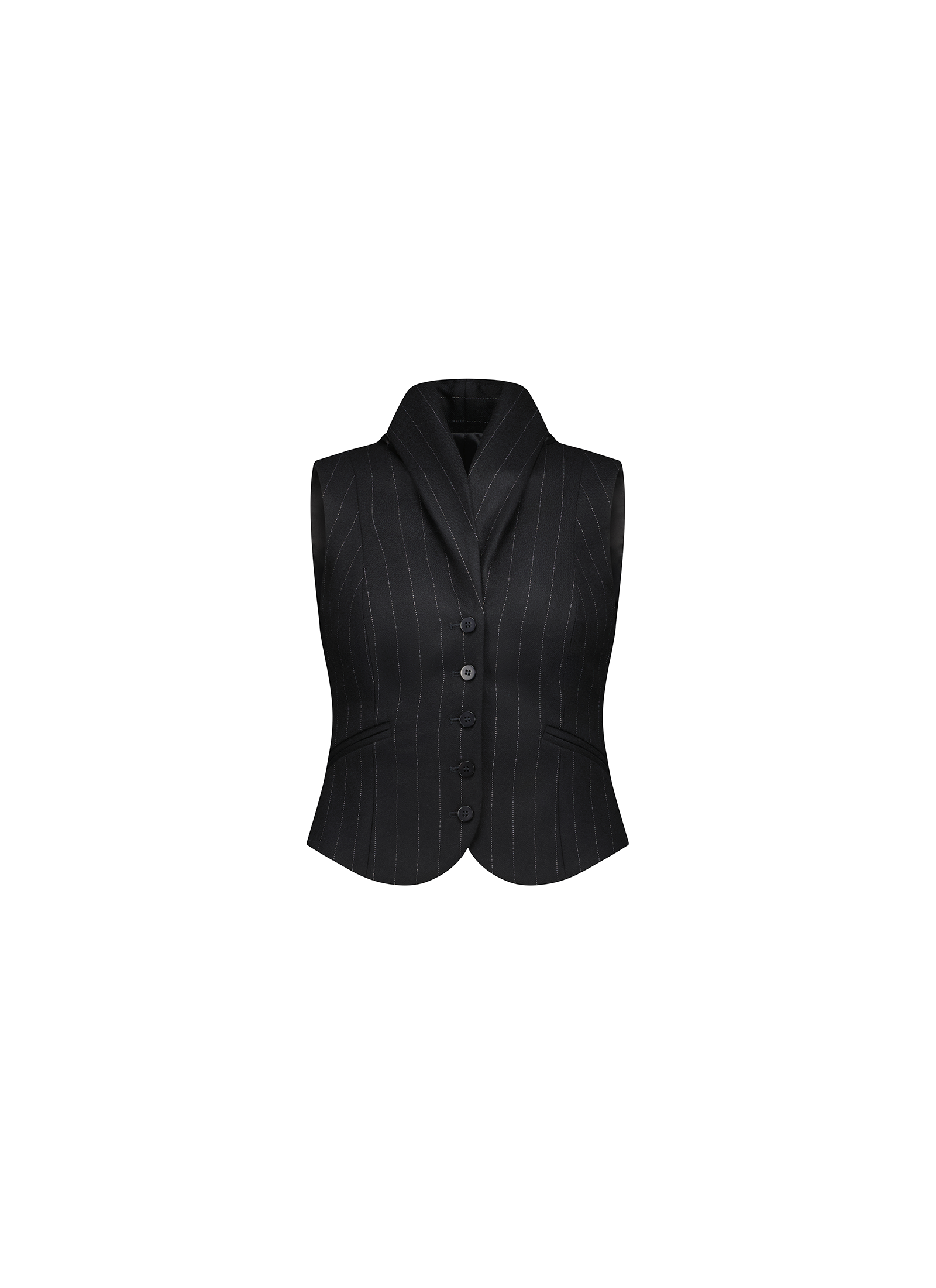 Misha Vest - Black Pinstripe