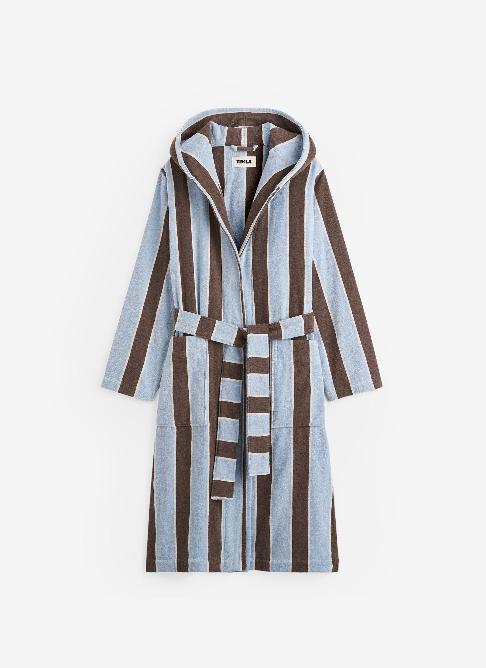 Hooded Bathrobe - Cocoa Stripes