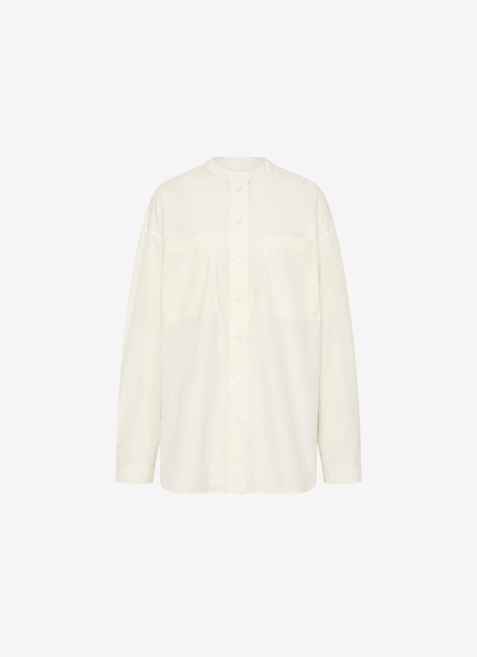 Collarless Shirt - Cream
