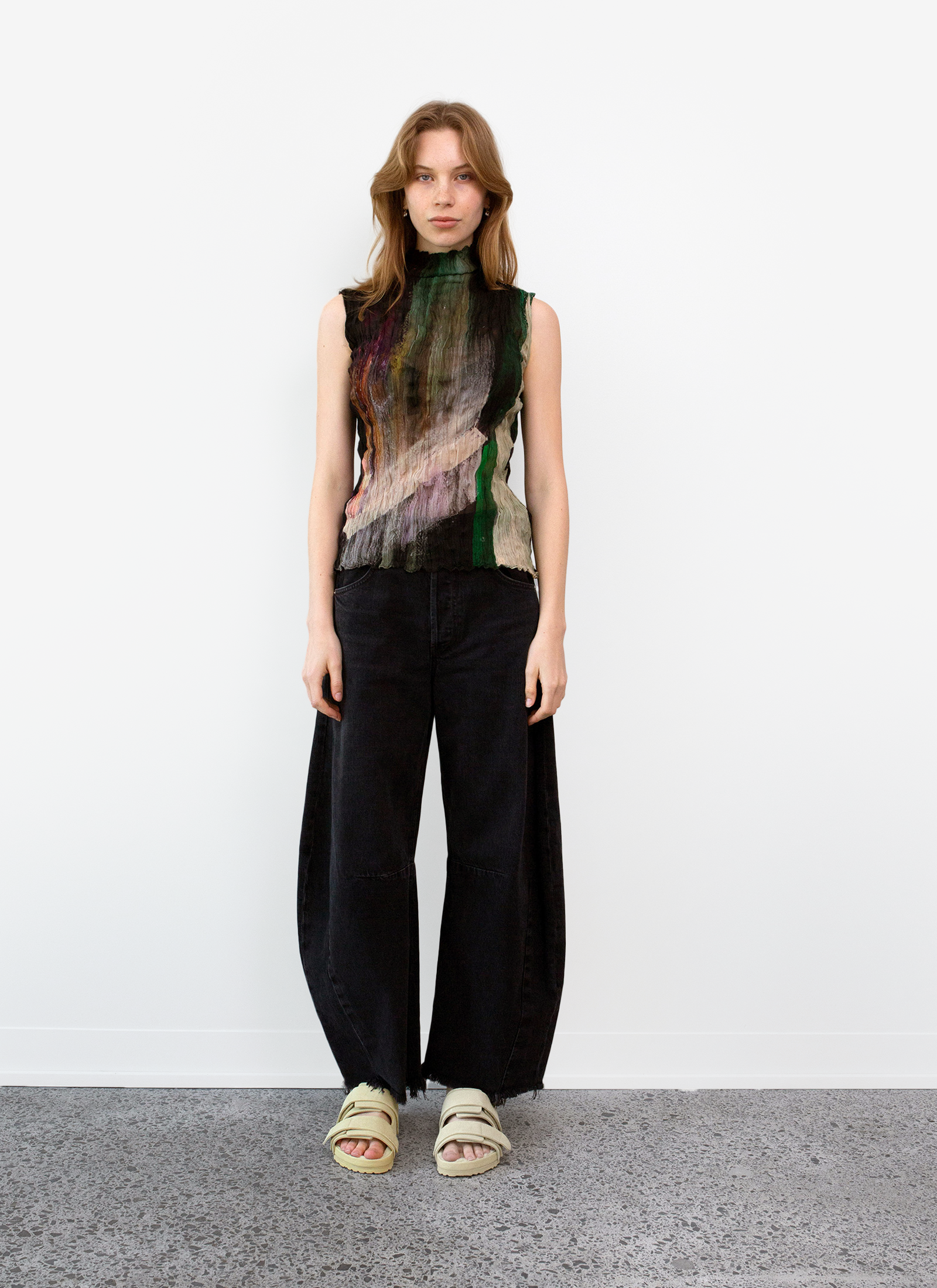 Crushed Sleeveless Turtleneck - Night Vision