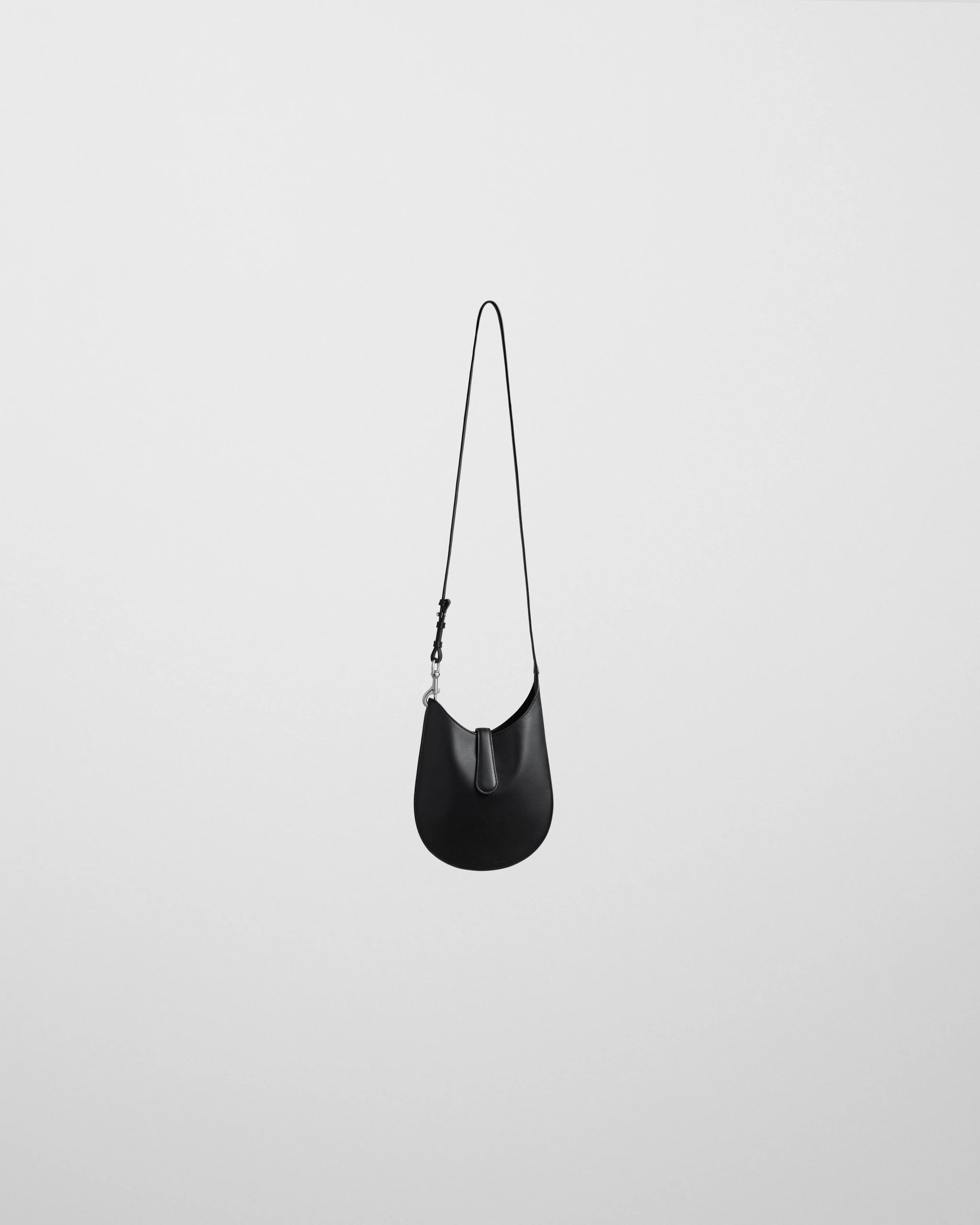 Mini Bean Sling Bag in Black Calf Leather