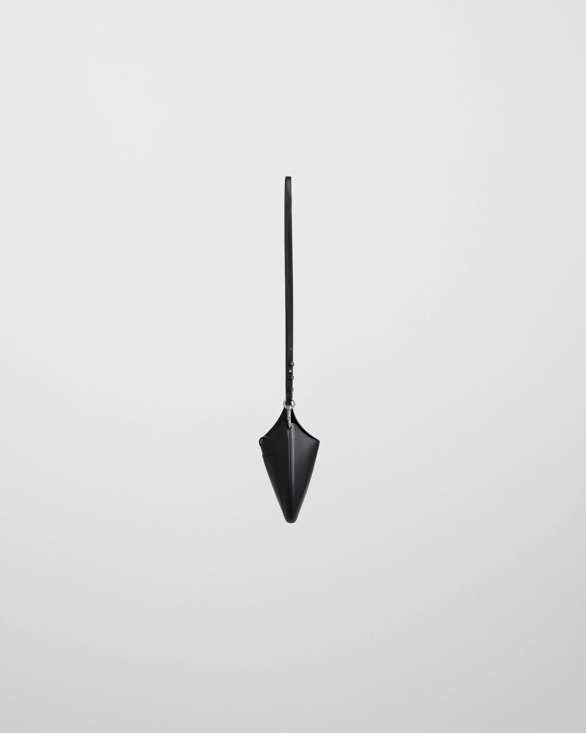 Mini Bean Sling Bag in Black Calf Leather