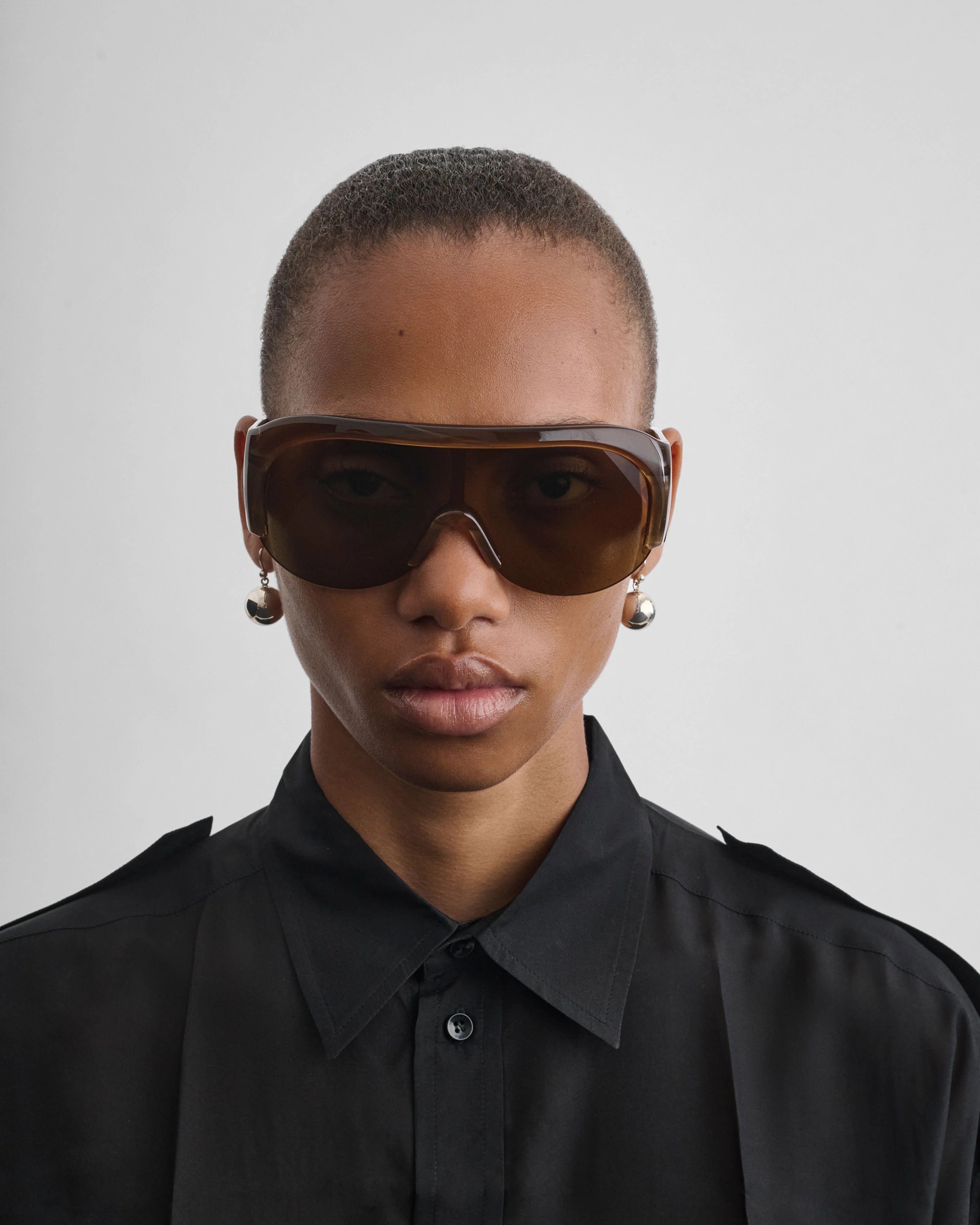 Half Bombé Sunglasses in Dark Khaki