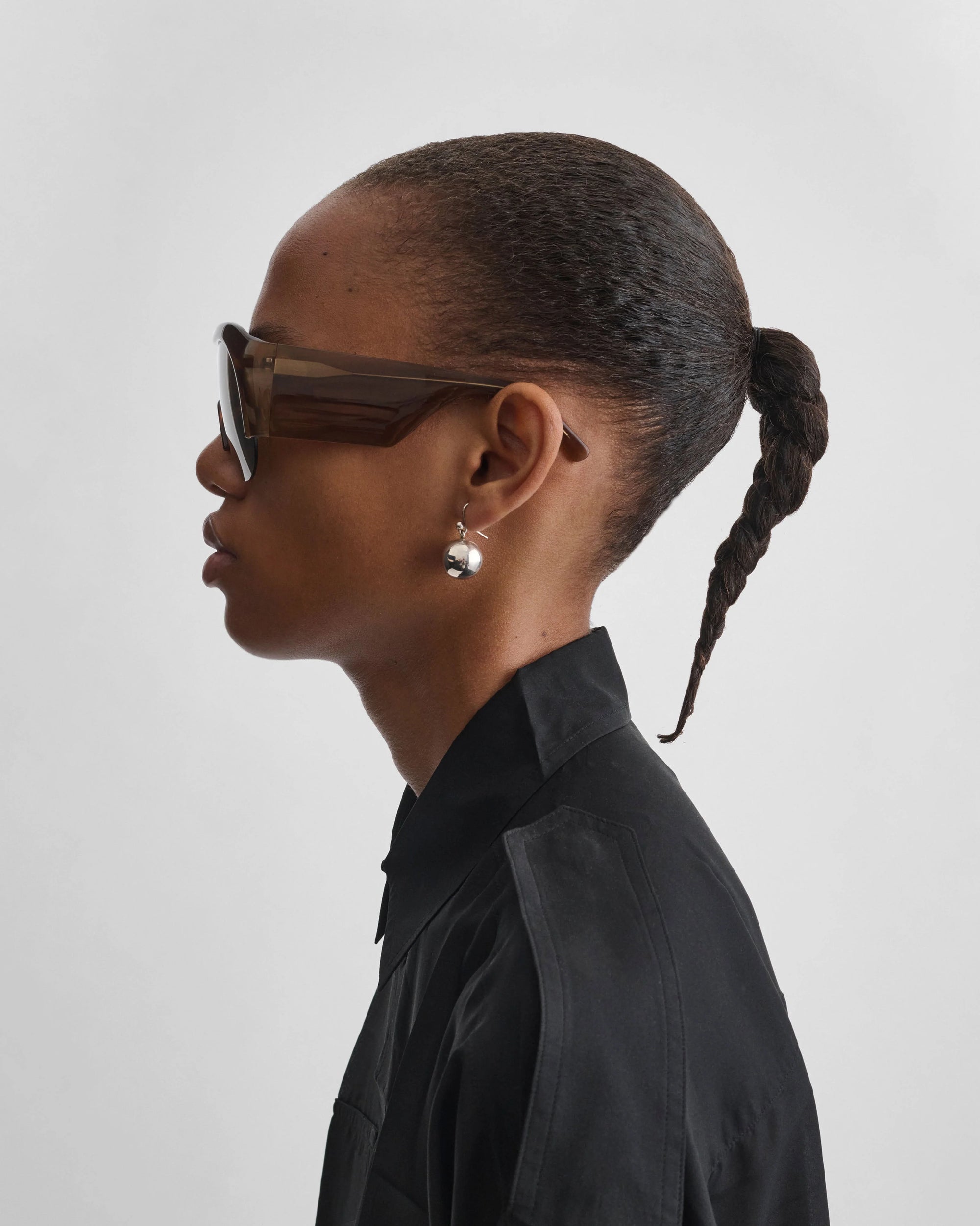 Half Bombé Sunglasses in Dark Khaki
