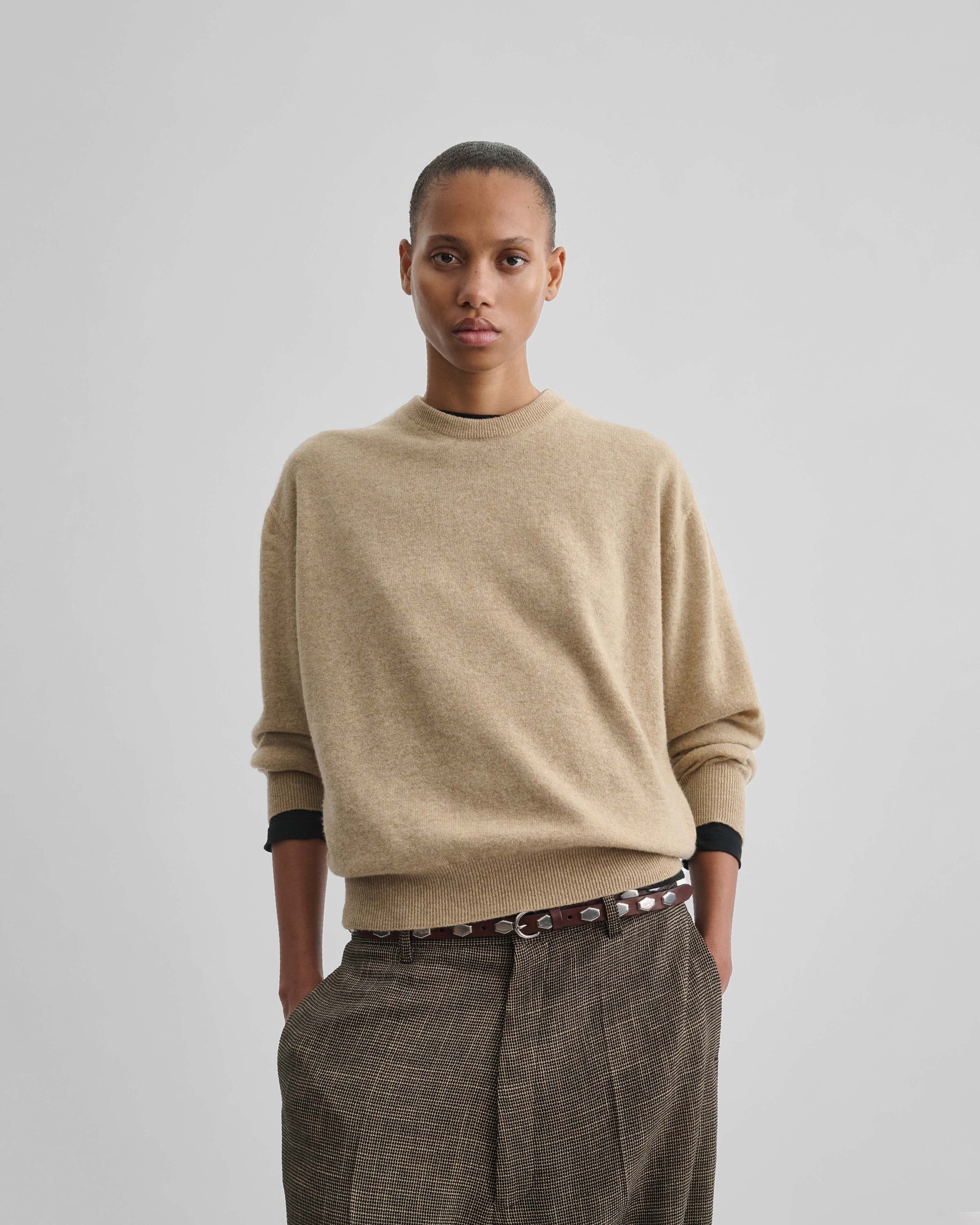 Scoop Crew Neck Jumper - Honeycomb