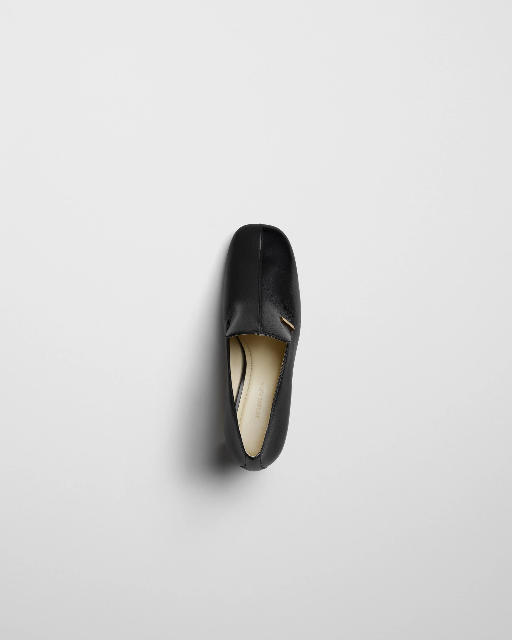 Club Loafer w 60mm Heel in Shiny Black Calf Leather