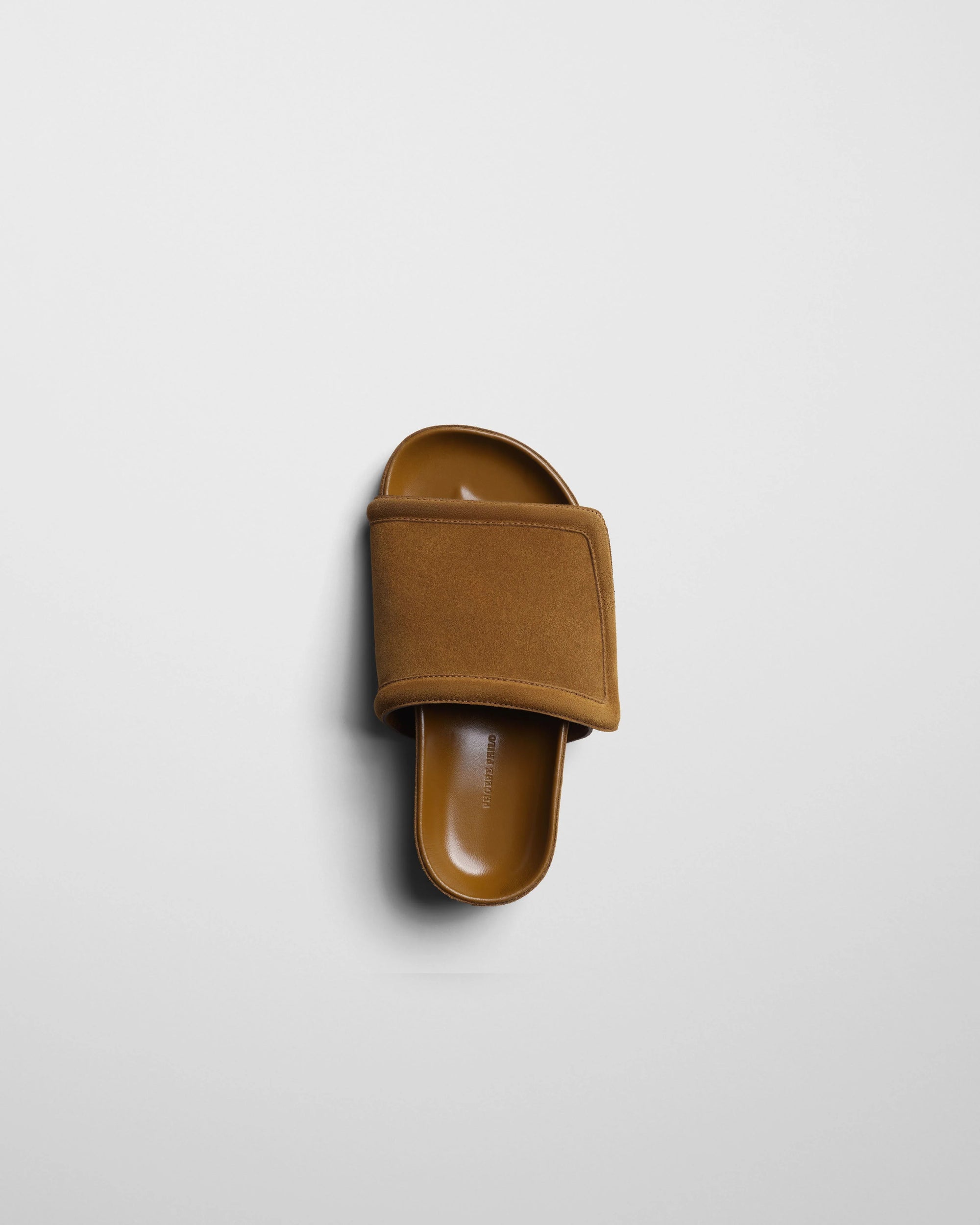 Wide Slide in Suede Toffee