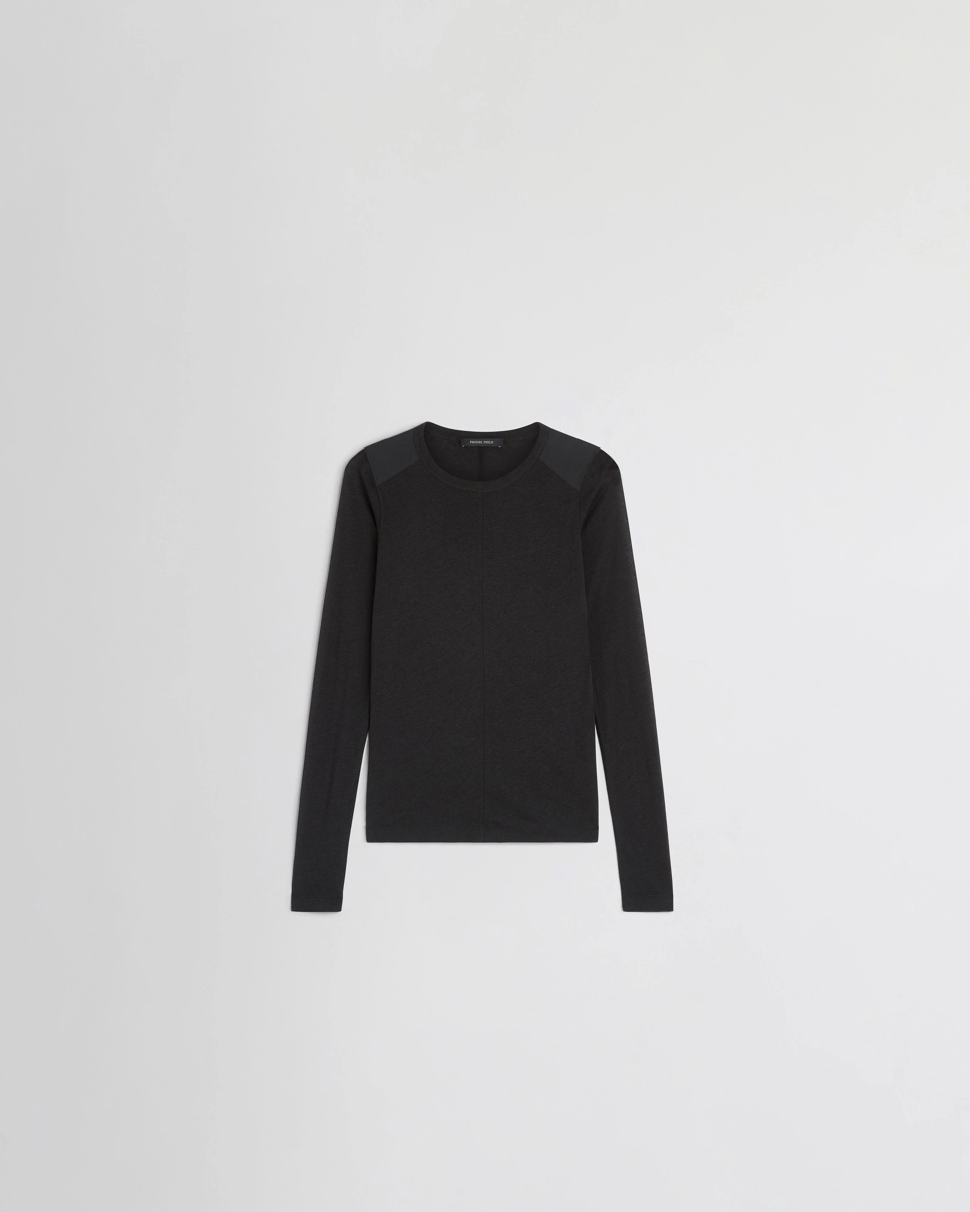 Ultra Fine L/S Top with Utility Patches - Black