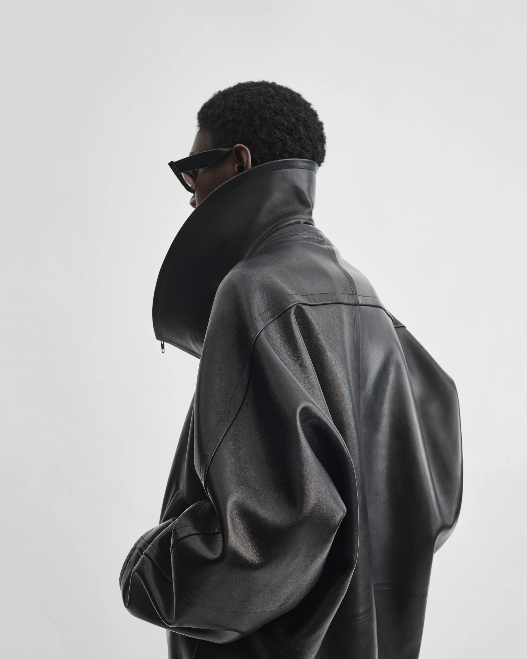Swathe Leather Jacket - Black