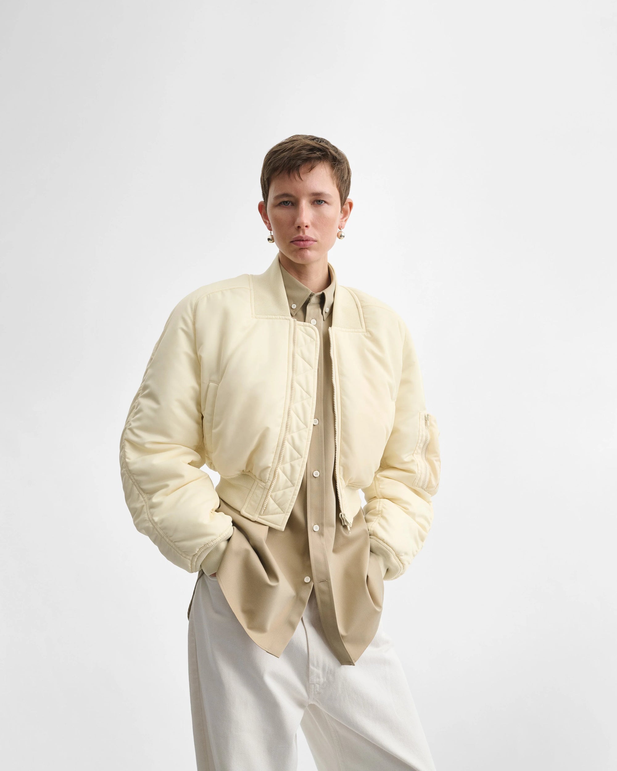 Shrunken Bomber - Cream