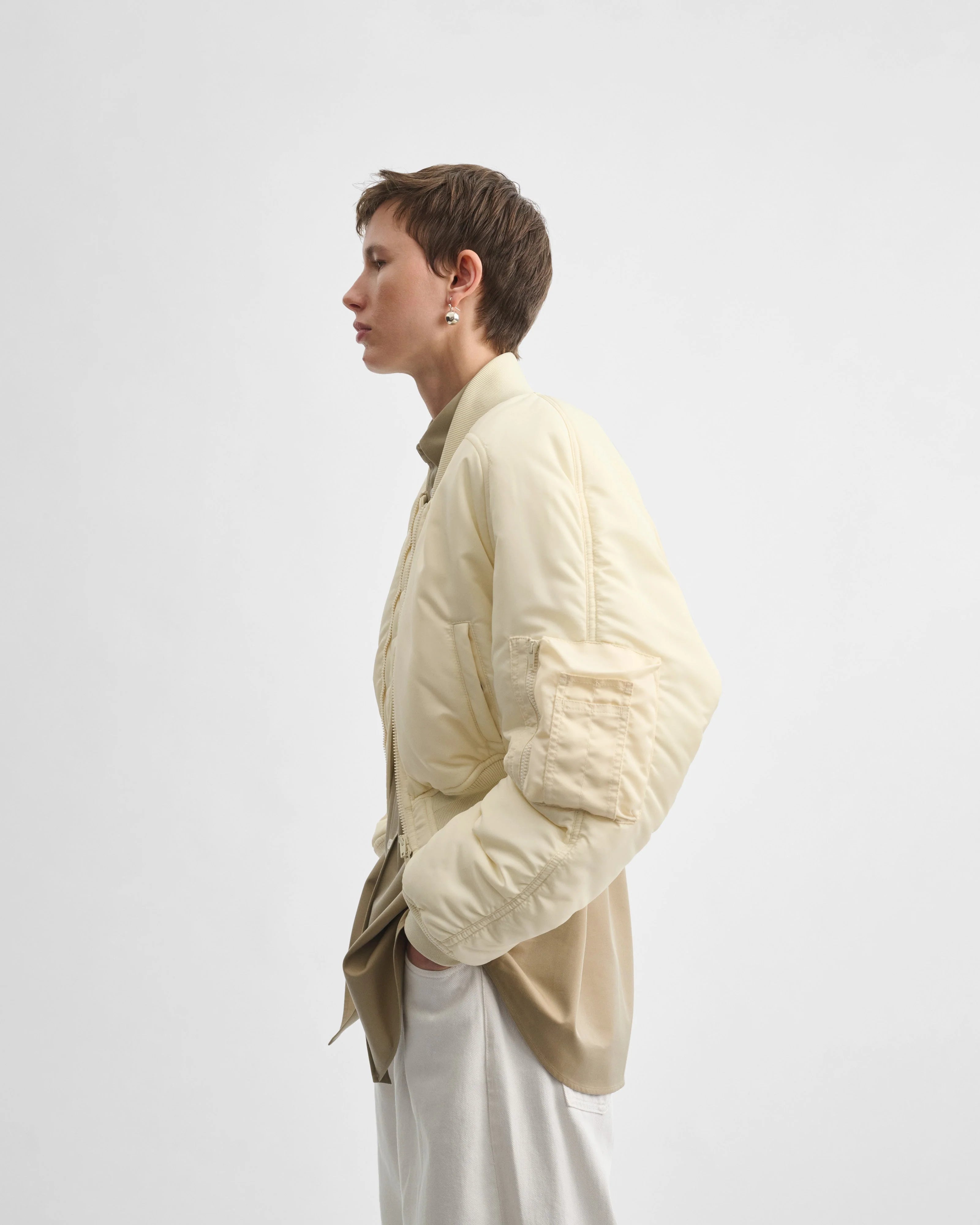 Shrunken Bomber - Cream