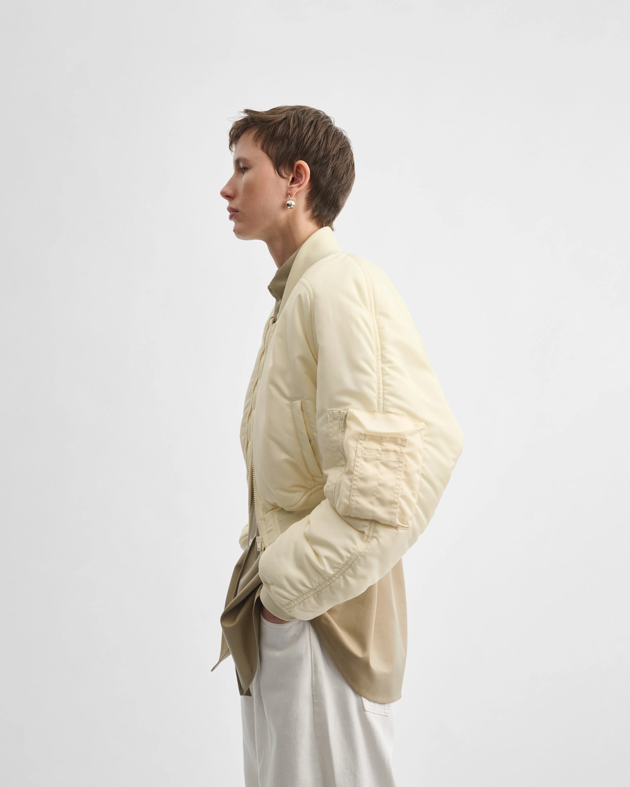 Shrunken Bomber - Cream