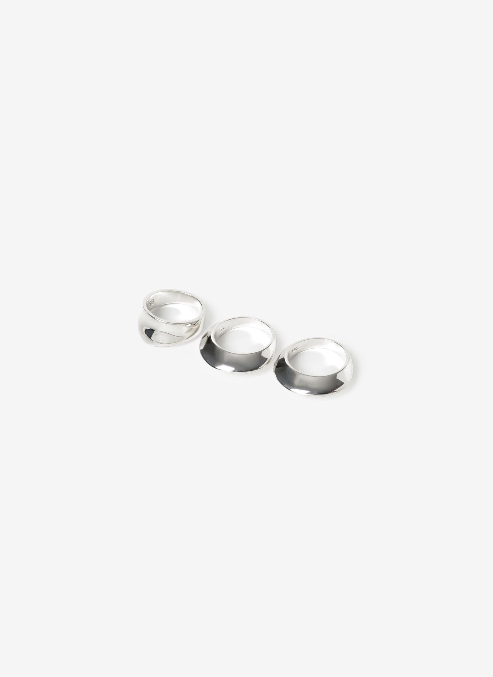 Disc & Dimple Ring Set