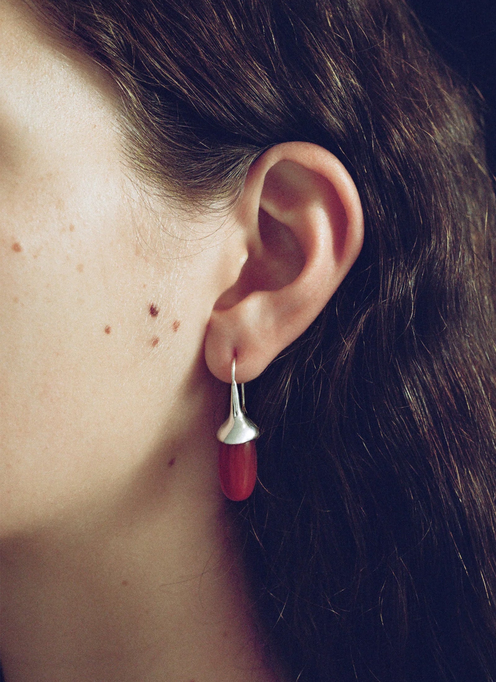 Dripping Stone Earrings - Carnelian