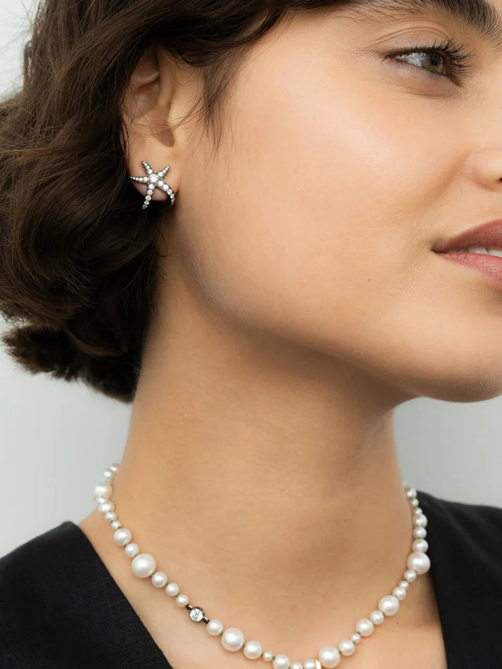 Earrings - Diamond Starfish Studs