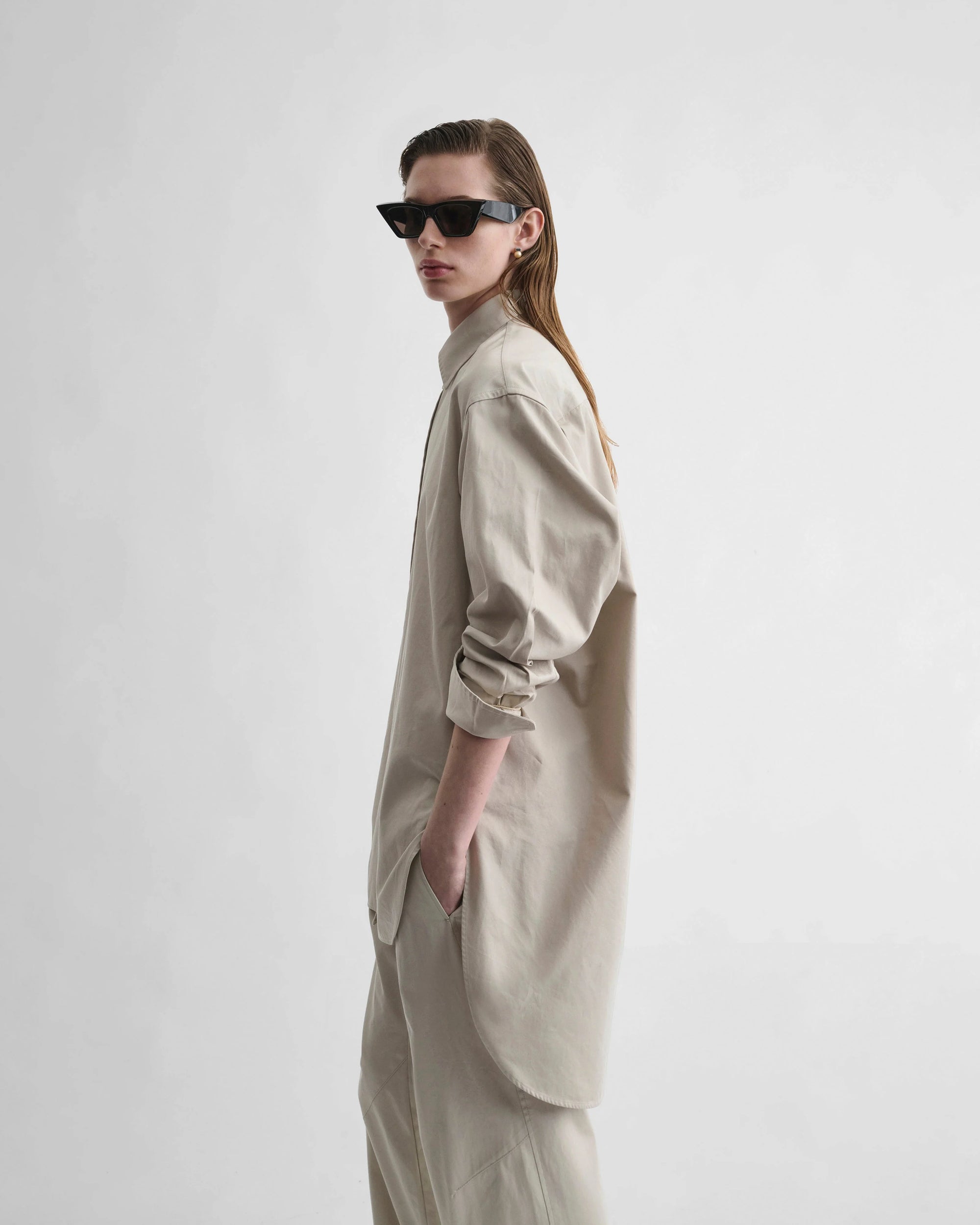 Elongated Shirt - Stone