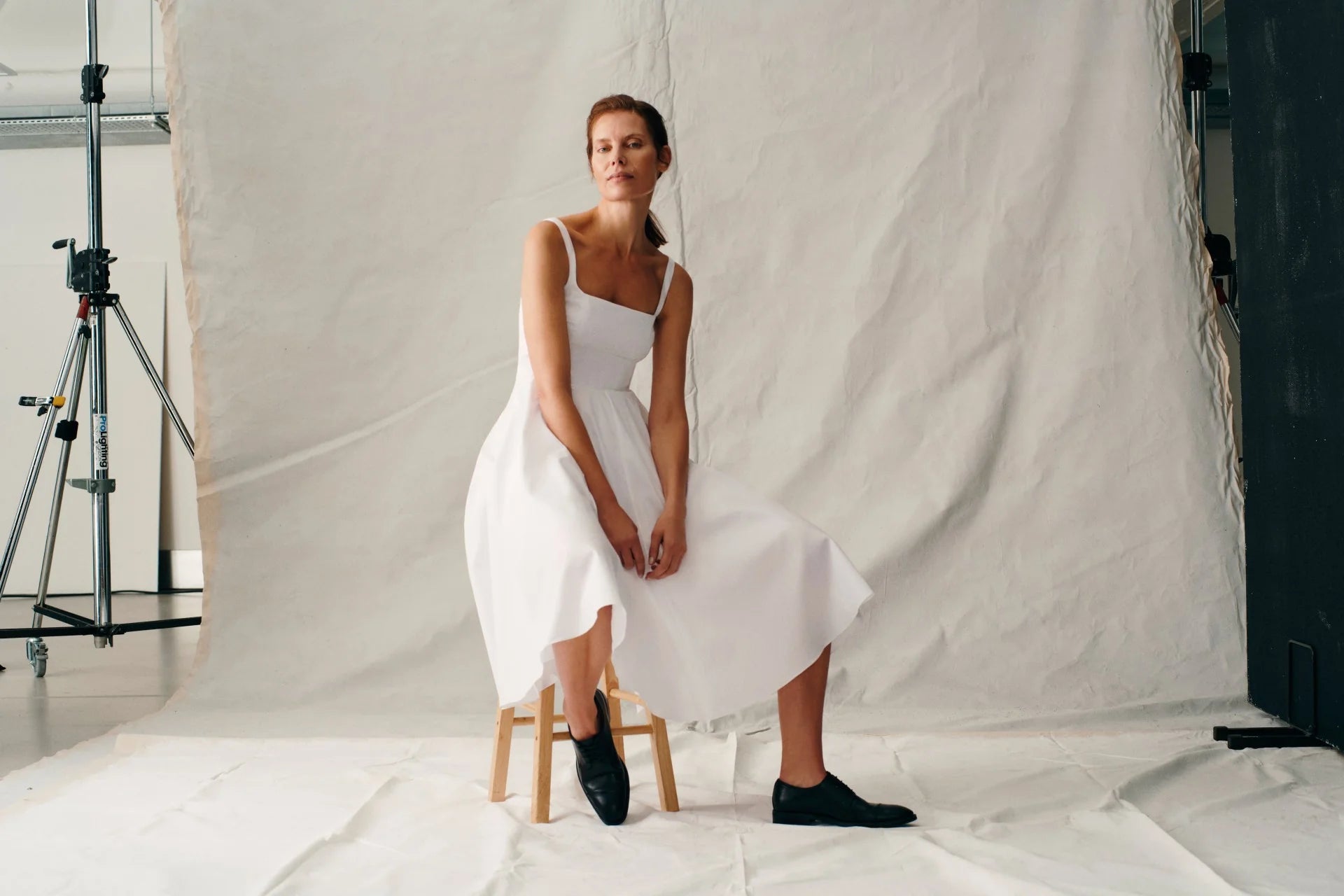 Nikush Dress - White Cotton Poplin