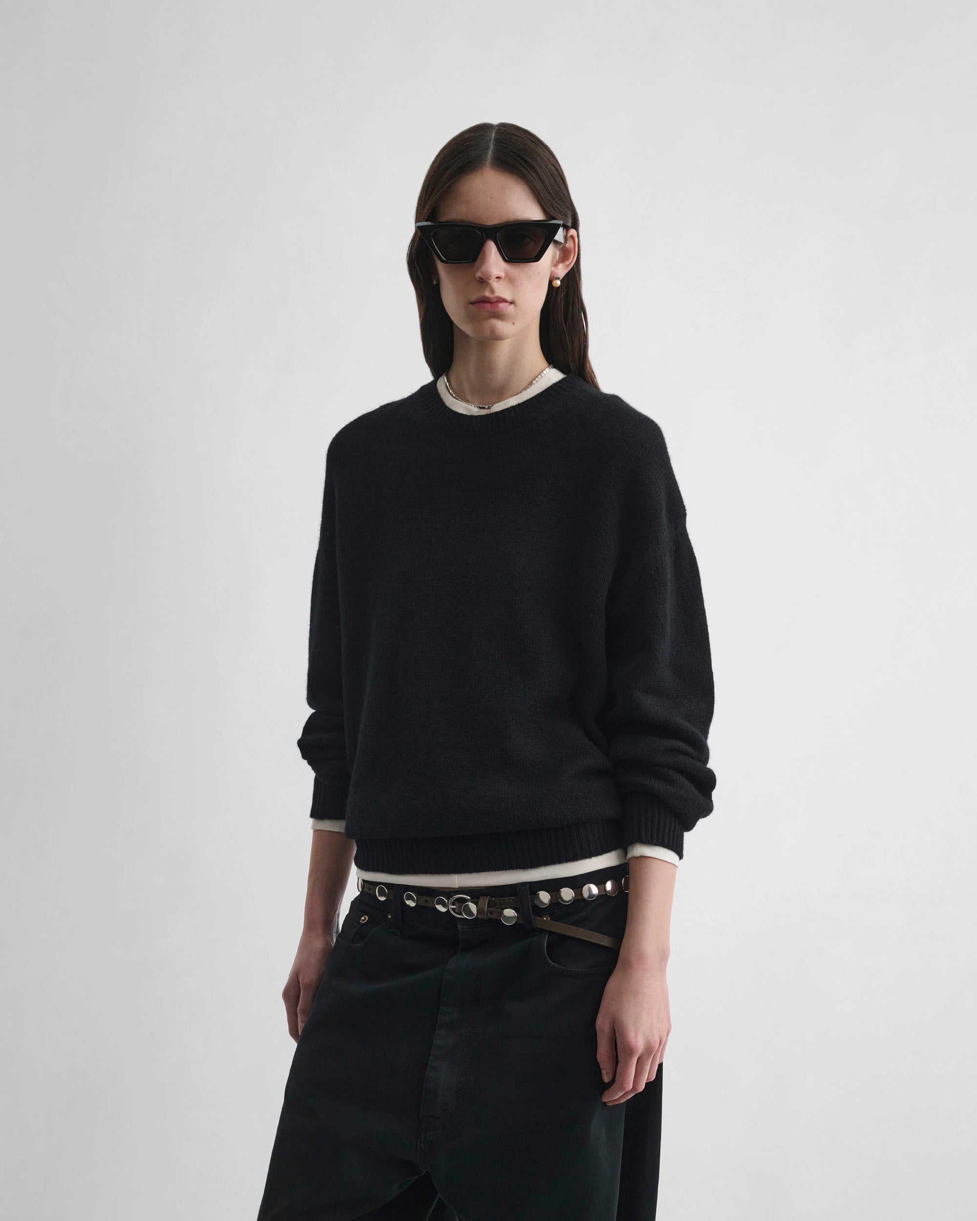 Crewneck Sweater - Black Cashere
