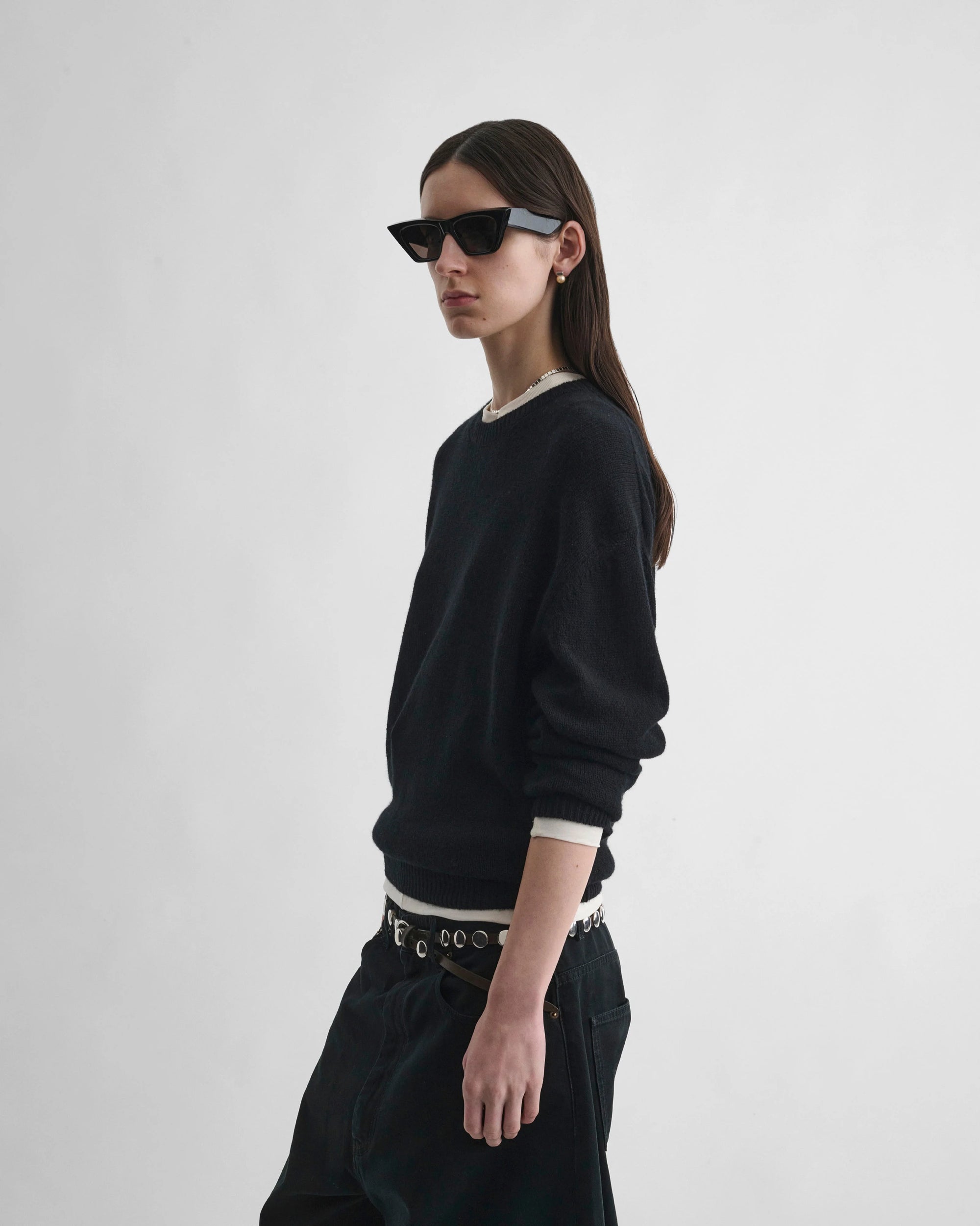 Crewneck Sweater - Black Cashere