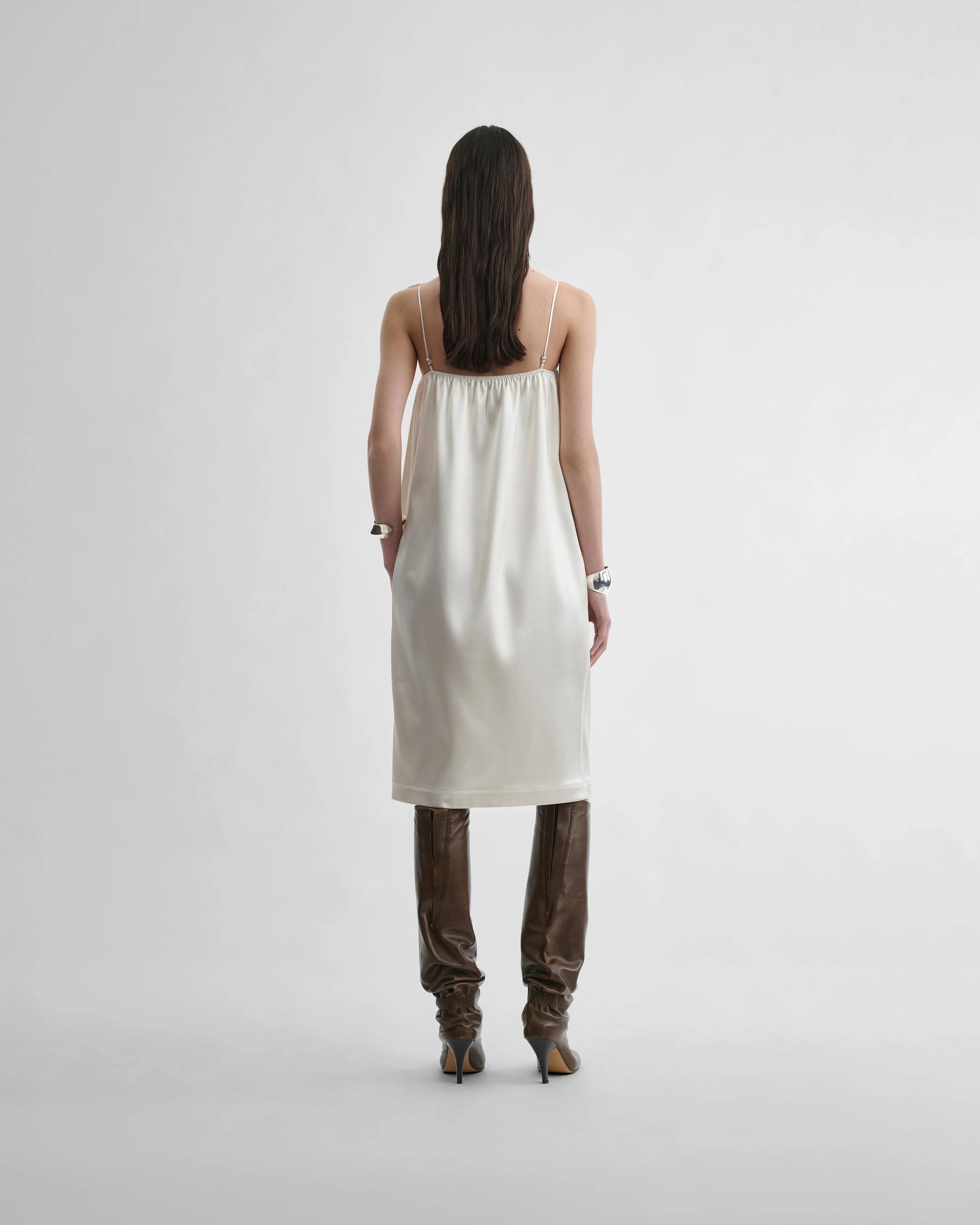Liquid Slip Dress - Acid Ivory