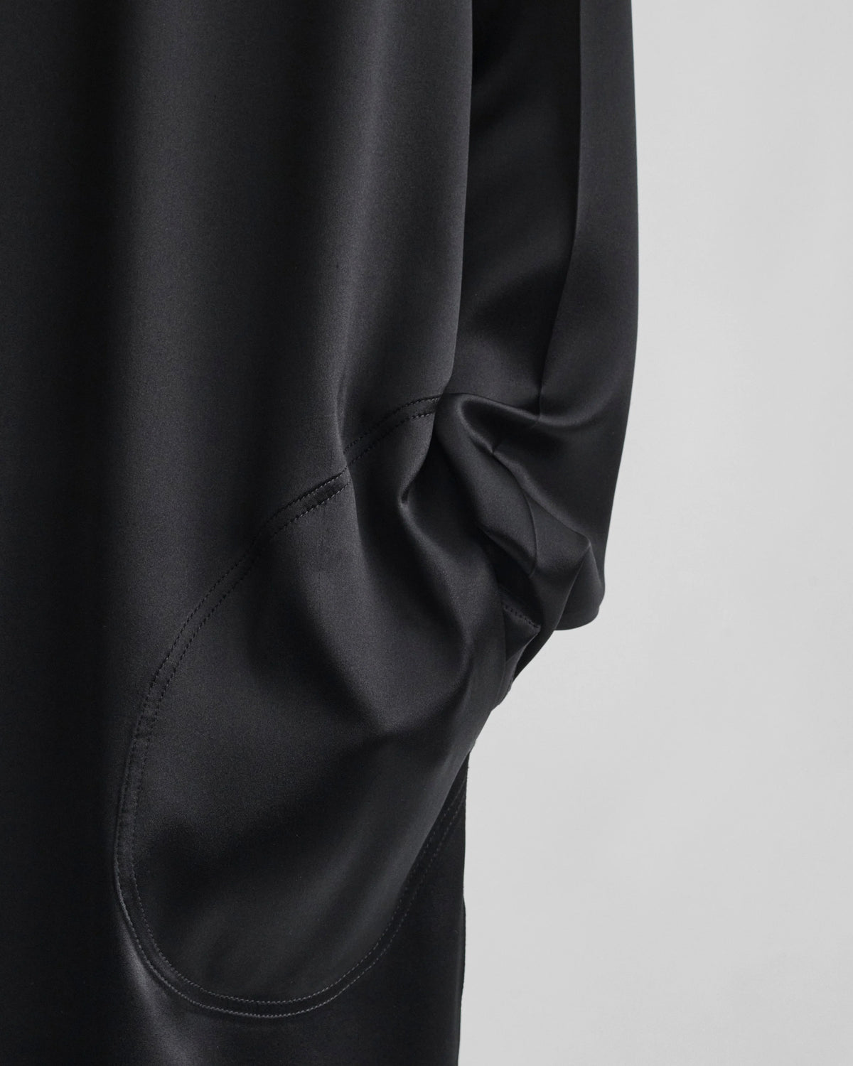Crew Neck Dress - Black Silk