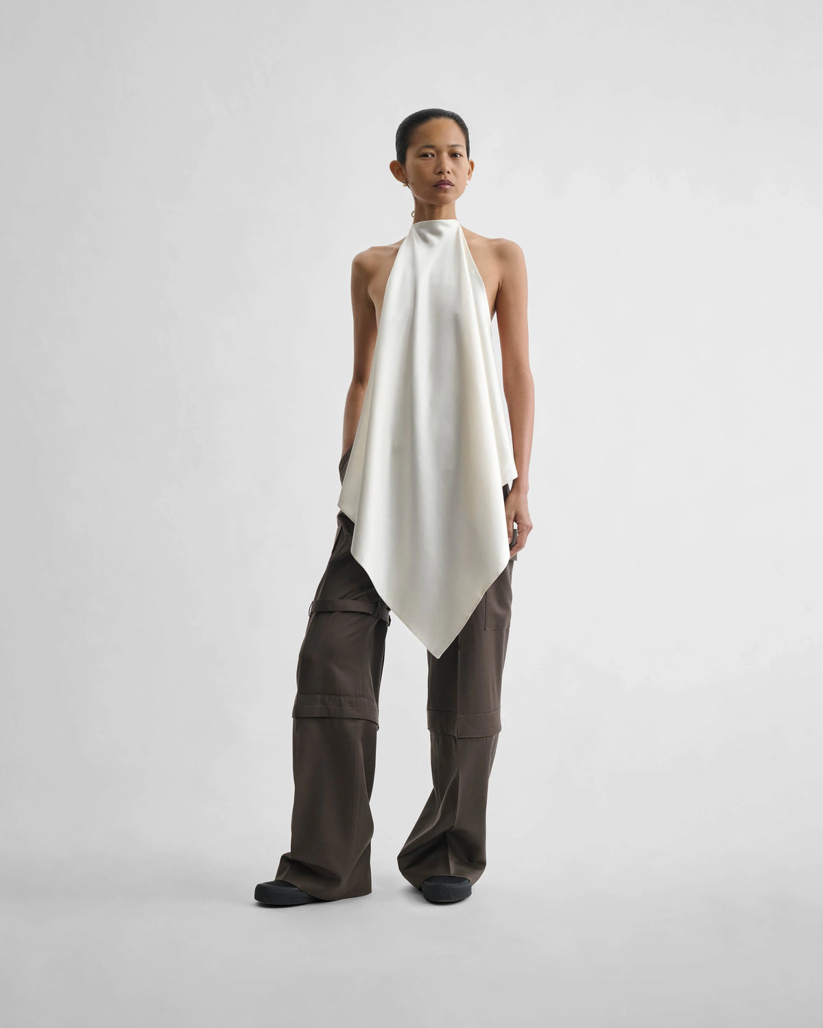 Liquid Scarf Top - Cream Silk