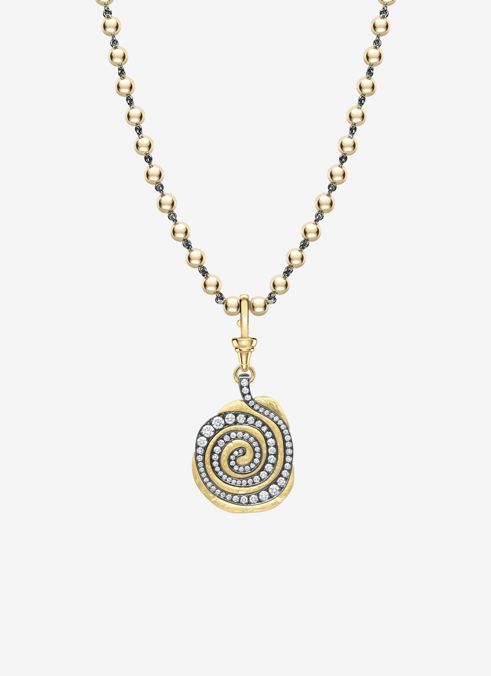 Pendant - Yellow Gold and Diamond Fern (Medallions)