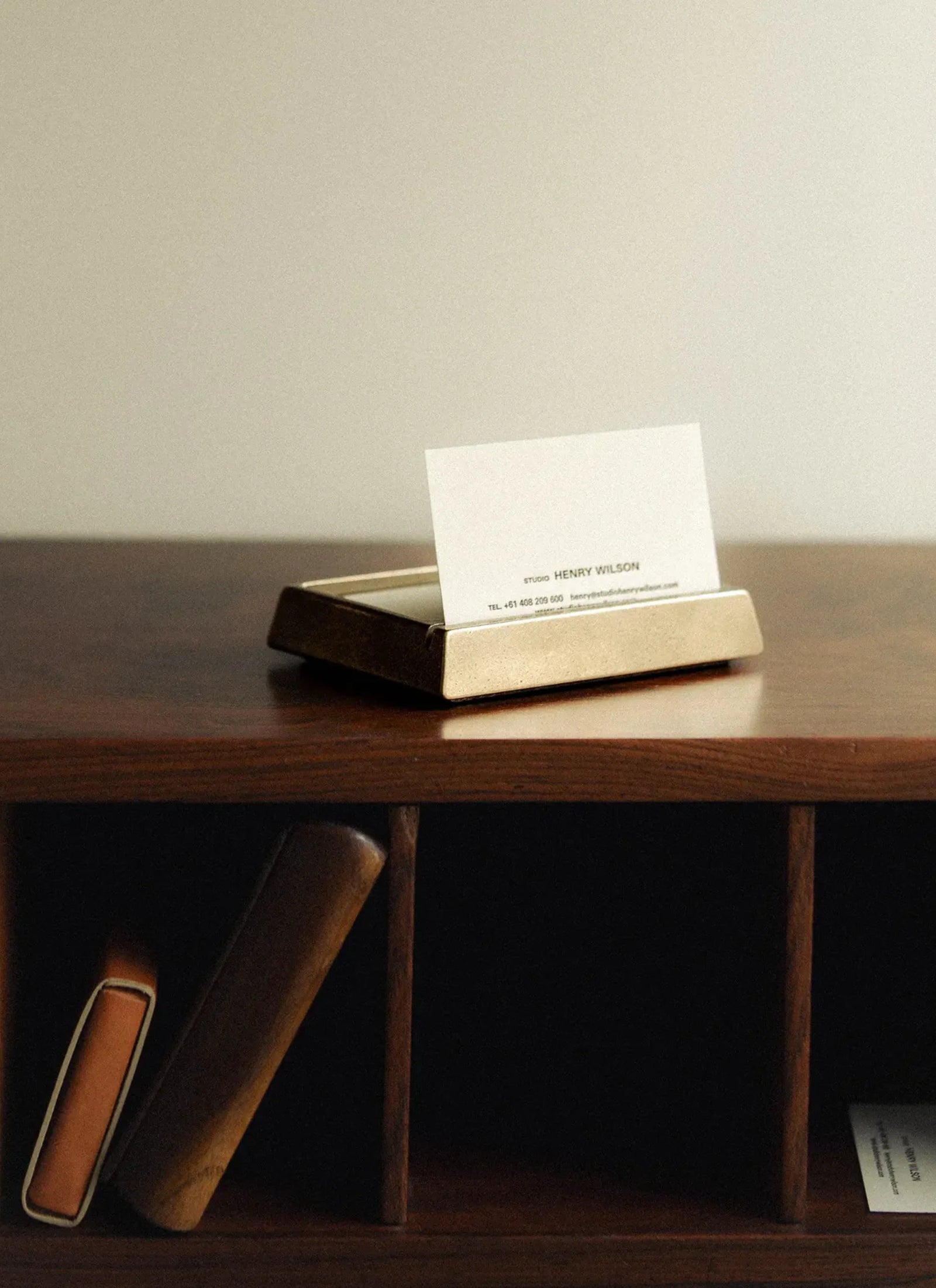 Card Holder Tray in Brass
