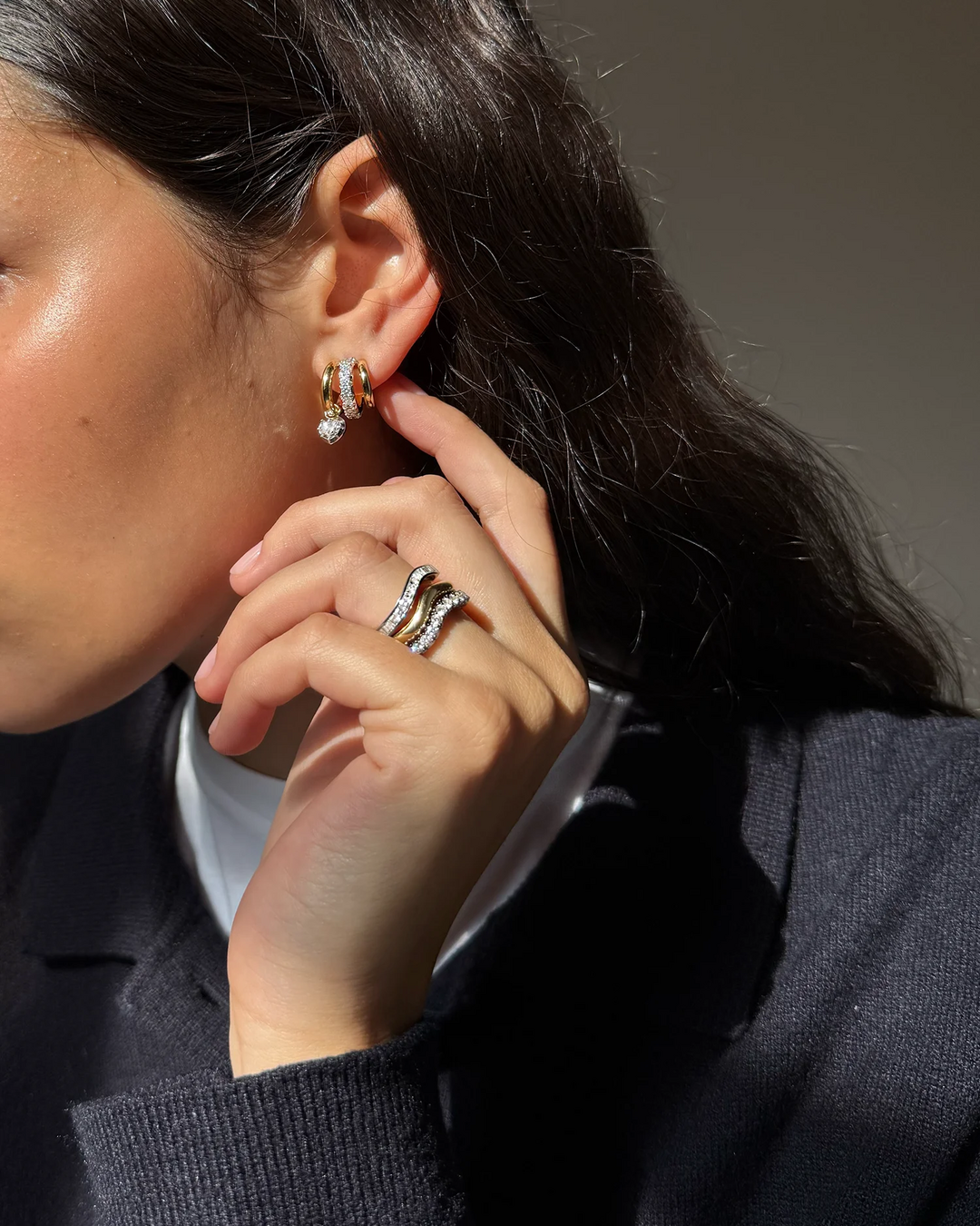 Earrings - Tripsets Multi-Shape with Diamonds