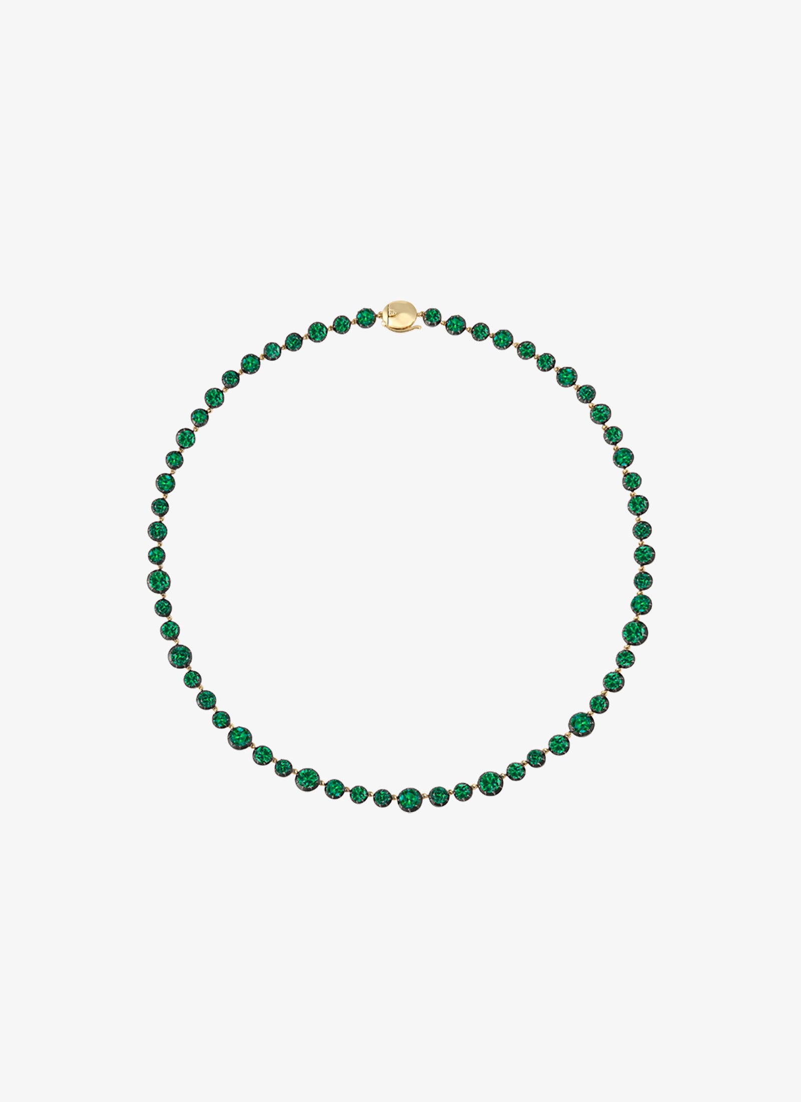 Necklace - Emerald Button Back