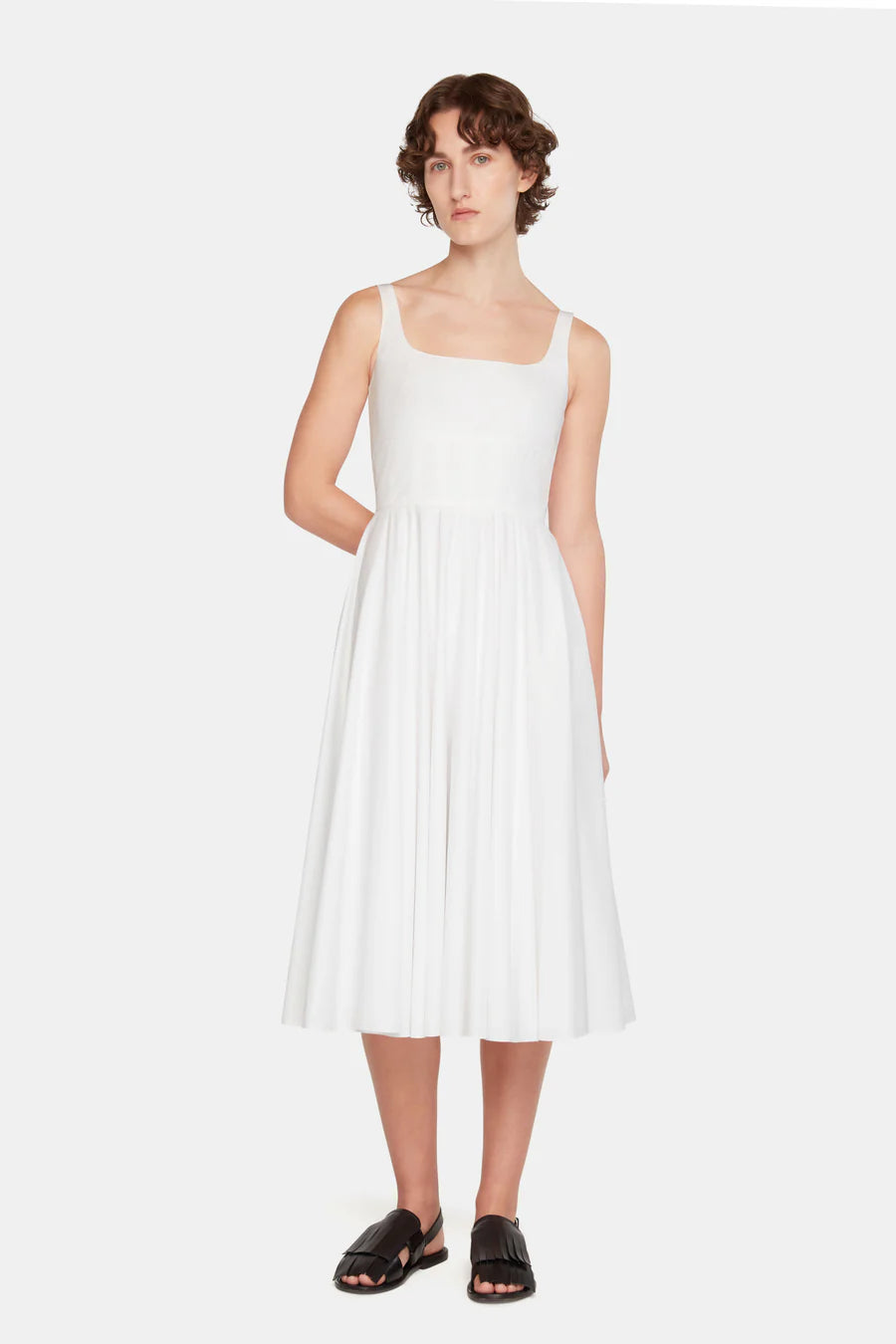 Nikush Dress - White Cotton Poplin