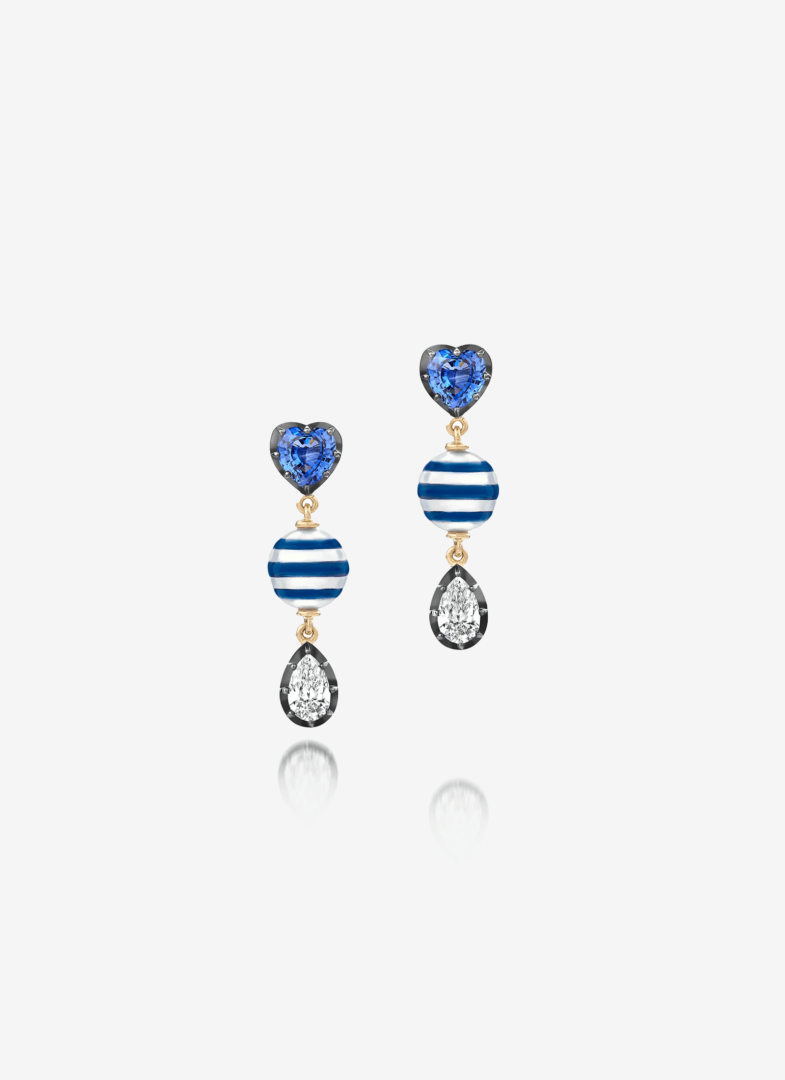 Hello Sailor You're My Anchor Sapphire, Pearl & Diamond Earrings