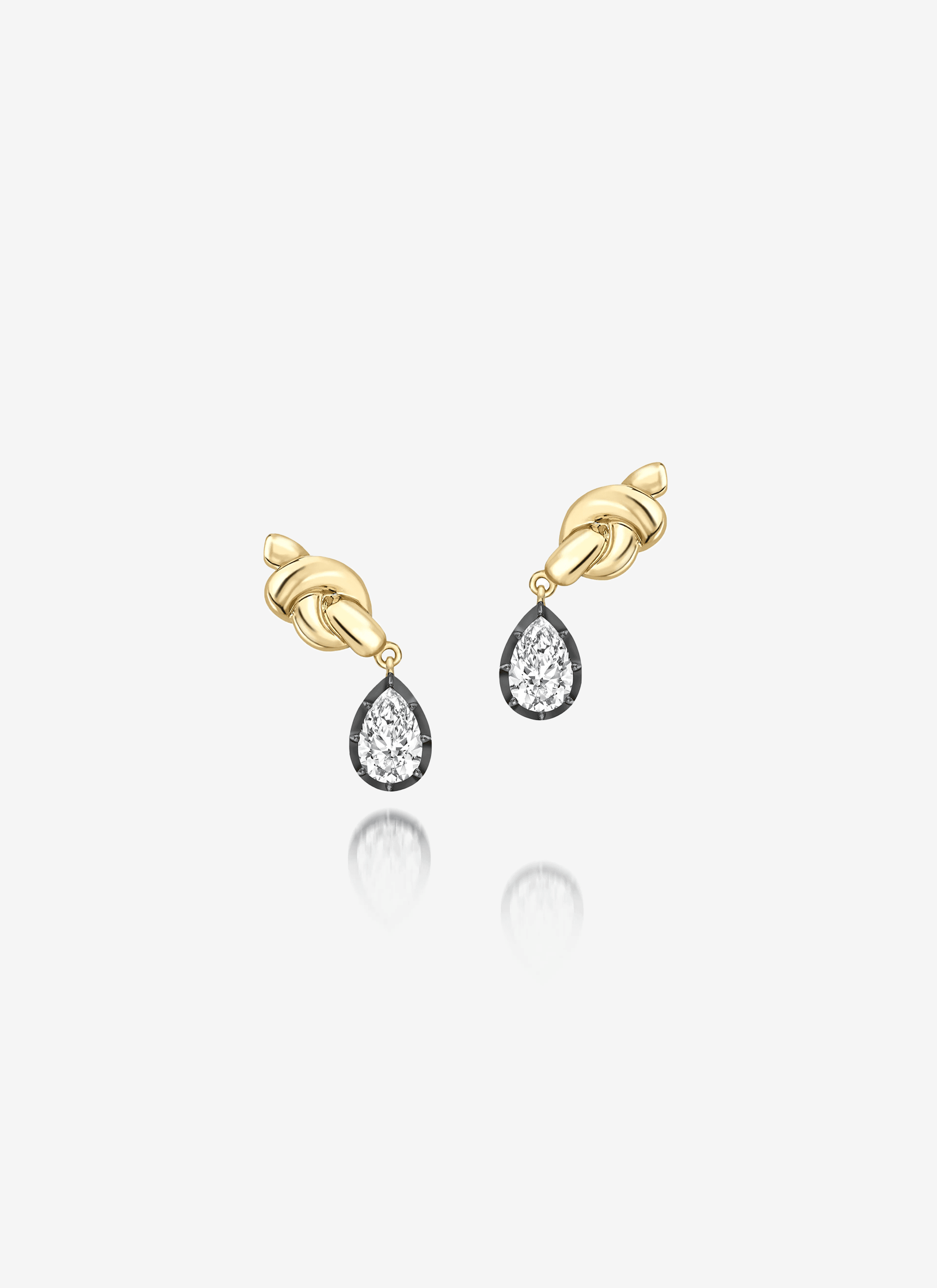 Hello Sailor Pear-Shaped Diamond Hitch Knot Earrings