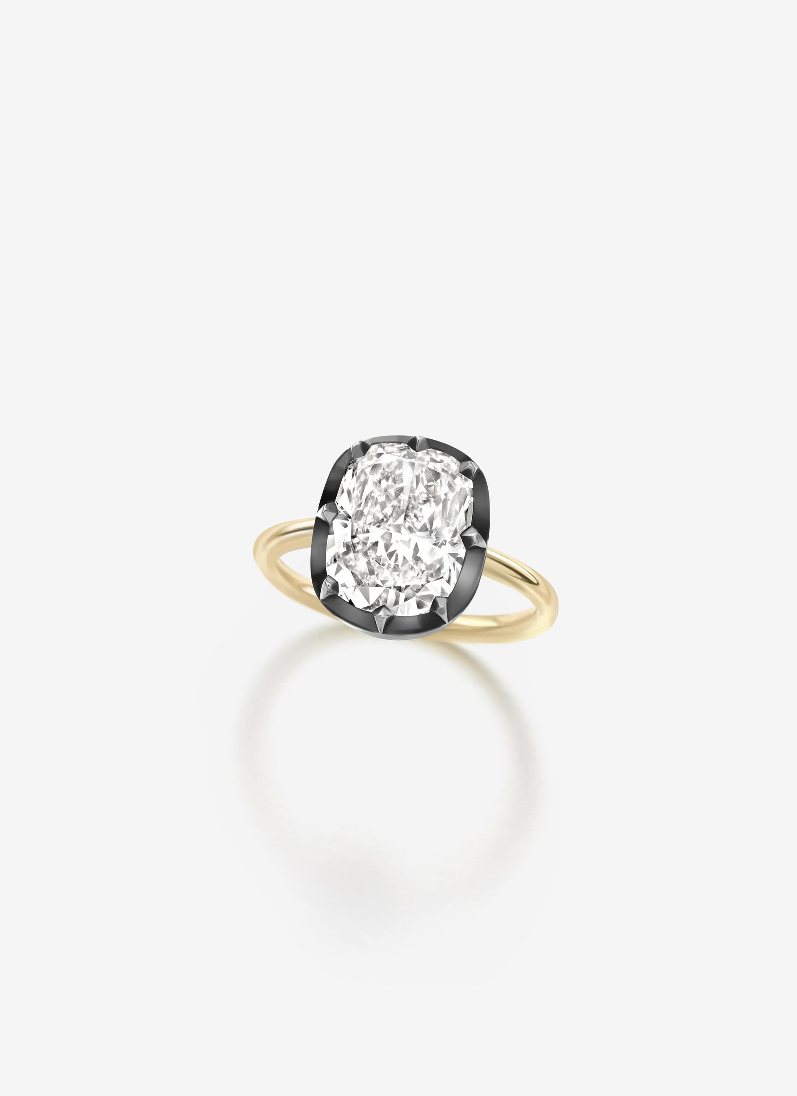 5.05ct Cushion Diamond Button Back Ring