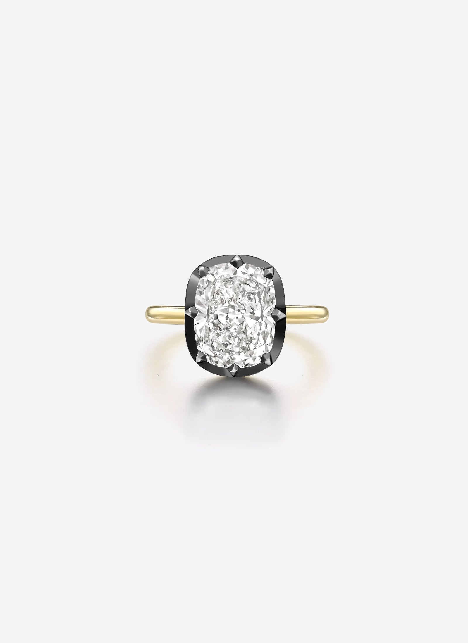 5.05ct Cushion Diamond Button Back Ring