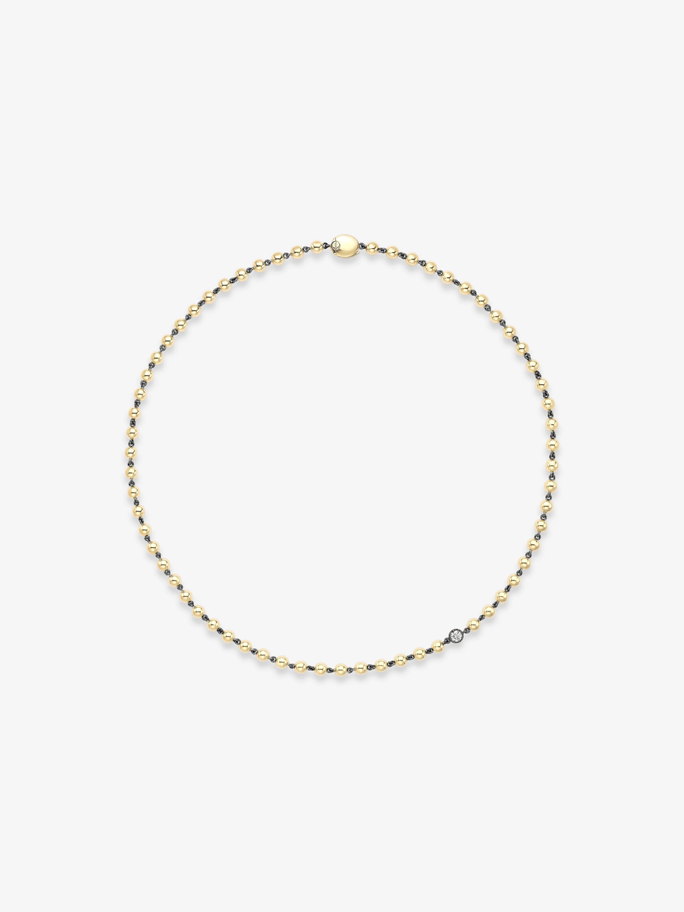 Ball n Chain - 18" Yellow Gold Necklace with 0.25ct Diamond