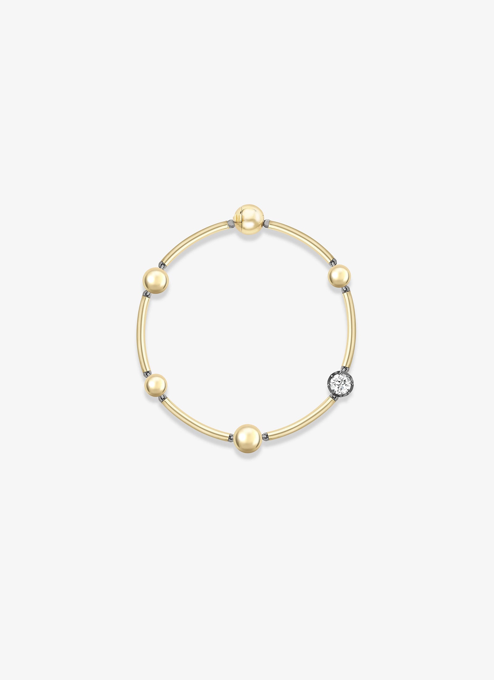 Bracelet - Yellow Gold Sphere and 0.50ct Diamond (Orbit)