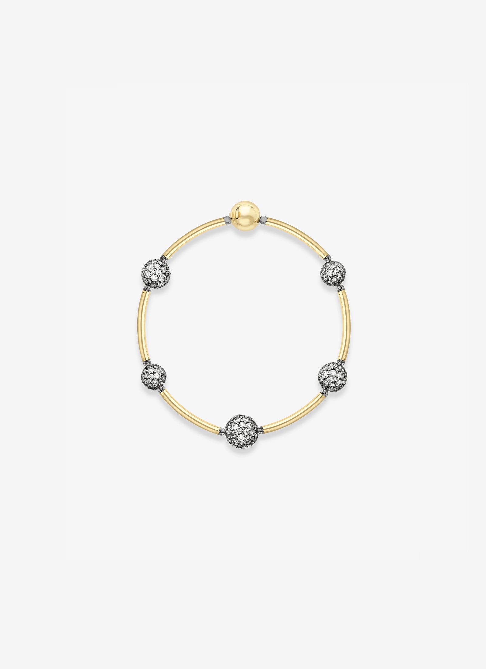 Bracelet - Yellow Gold Sphere and 5.34ct Pave Diamond (Orbit)