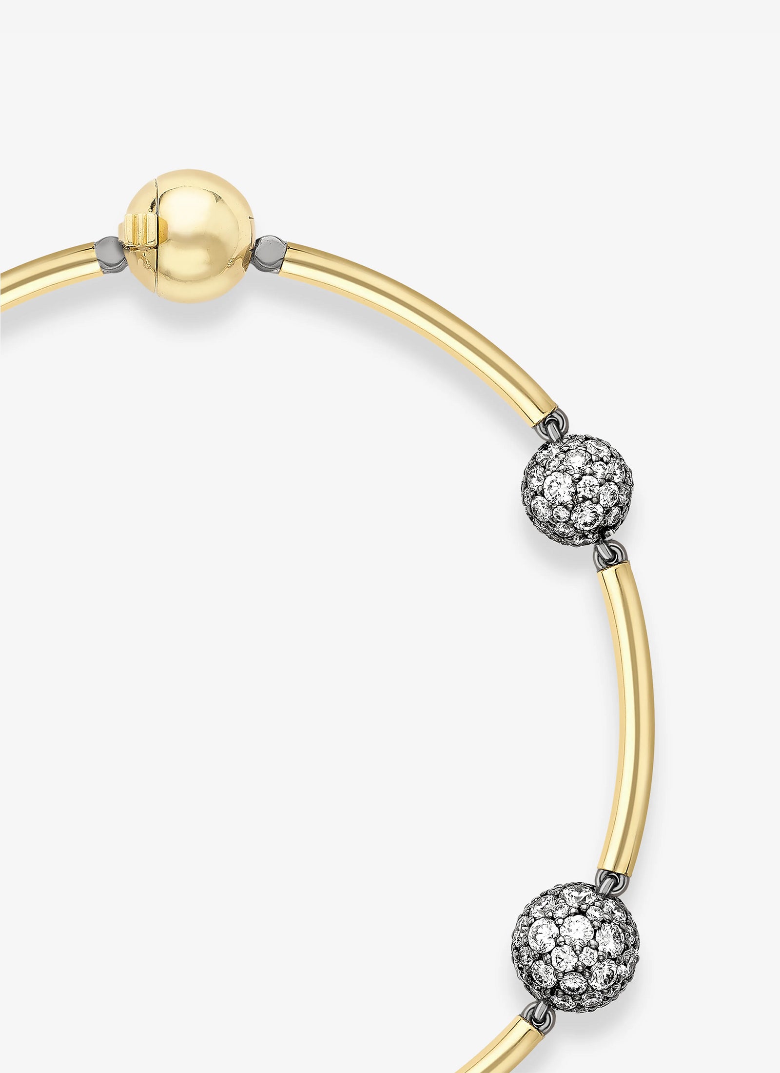 Bracelet - Yellow Gold Sphere and 5.34ct Pave Diamond (Orbit)