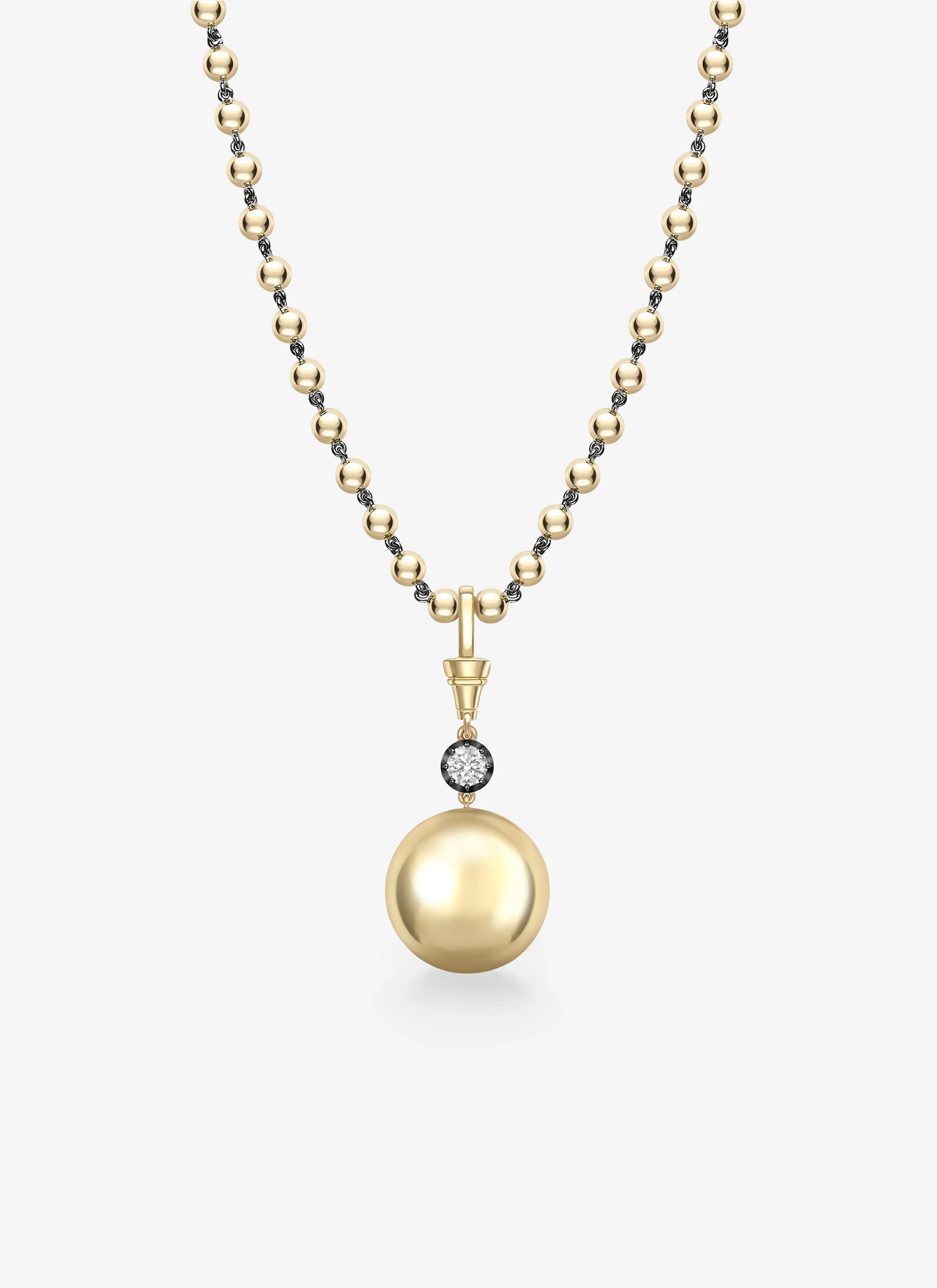 Pendant - Yellow Gold and 0.40ct Diamond Sphere (Orbit)