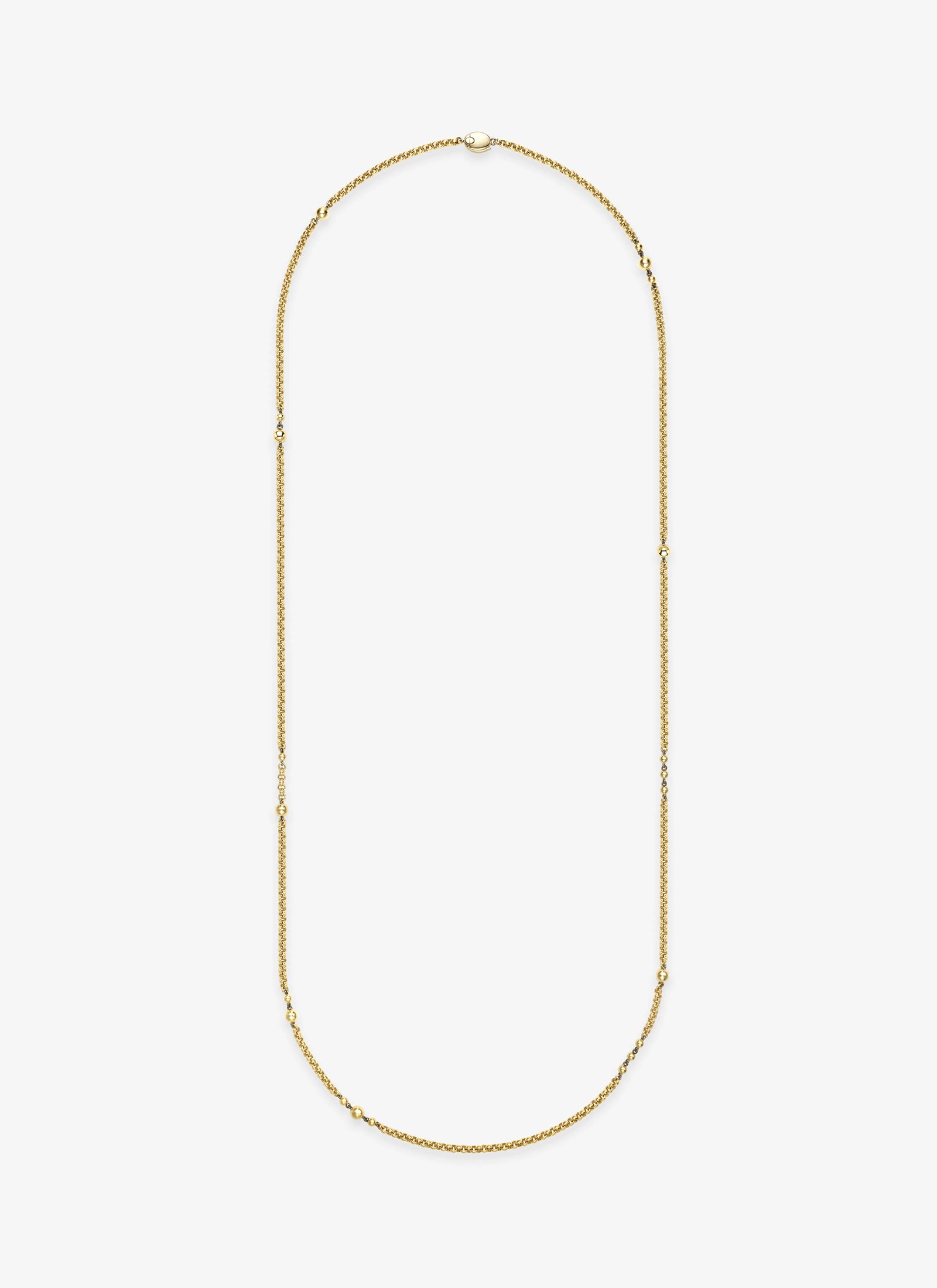 Necklace - 32" Yellow Gold Belcher Ball ‘n Chain (Orbit)