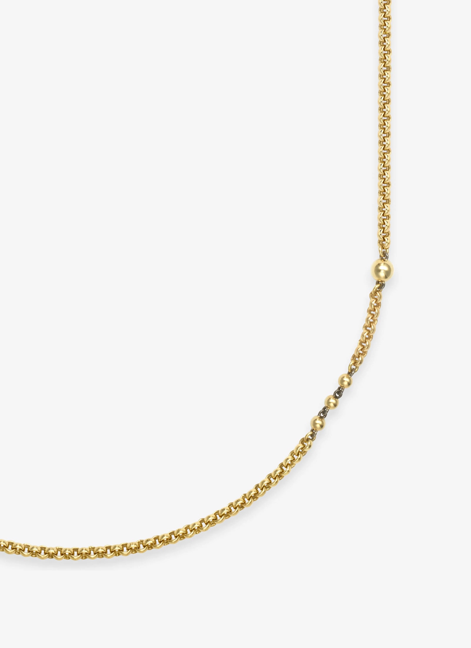 Necklace - 32" Yellow Gold Belcher Ball ‘n Chain (Orbit)