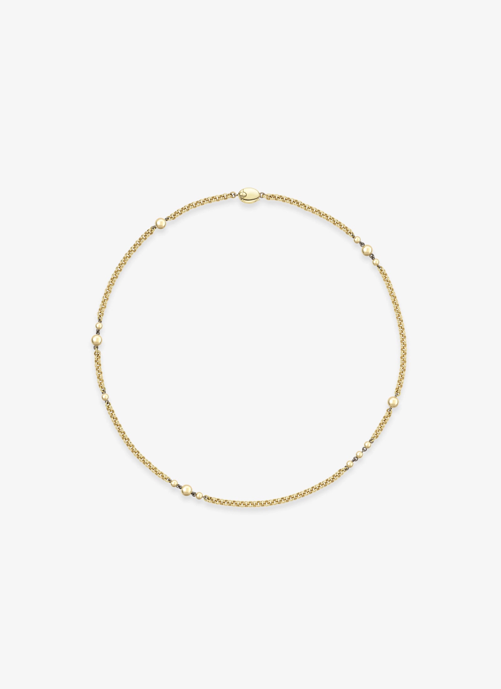 Necklace - 16" Yellow Gold Belcher Ball 'n Chain (Orbit)