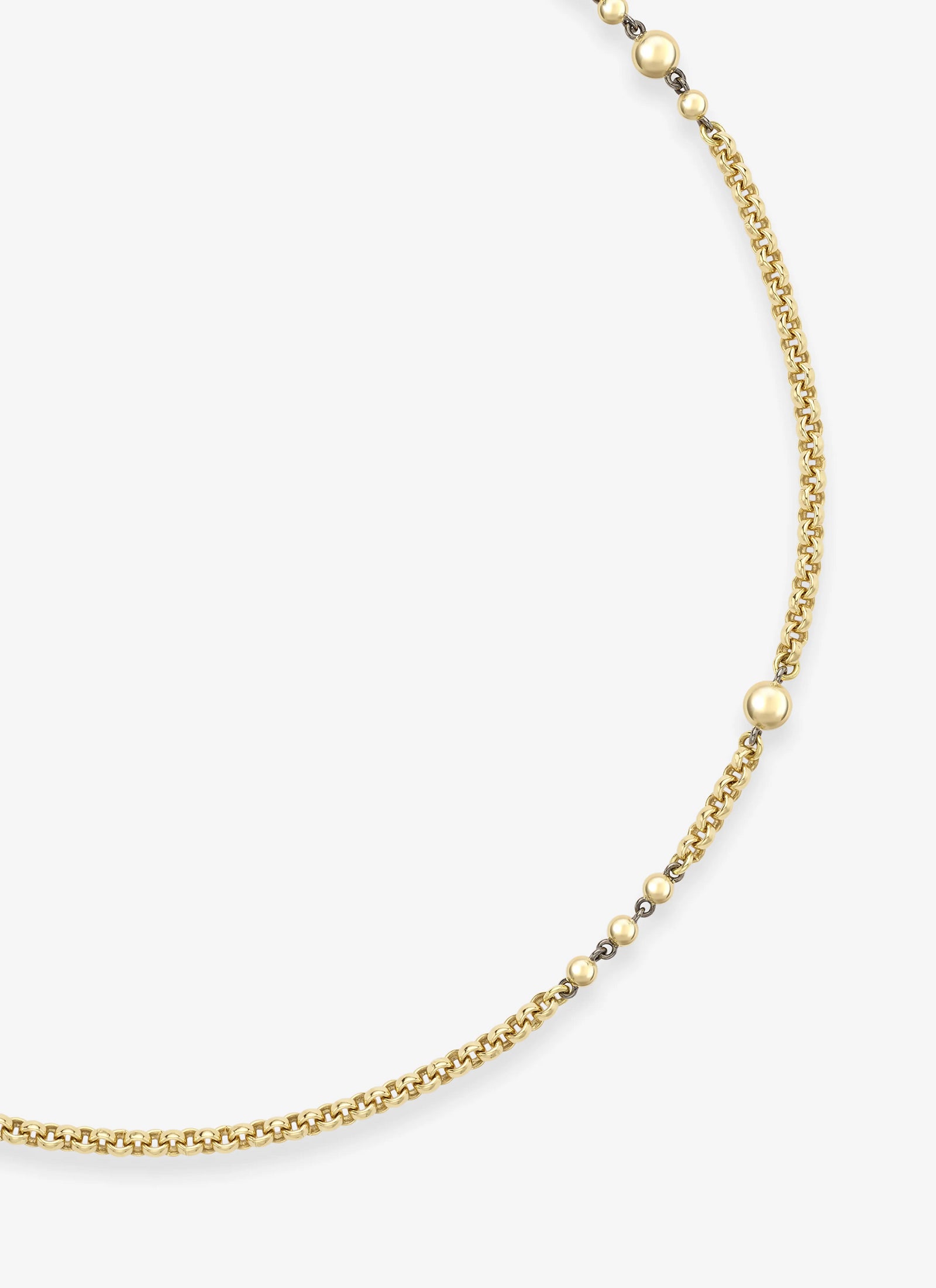 Necklace - 16" Yellow Gold Belcher Ball 'n Chain (Orbit)