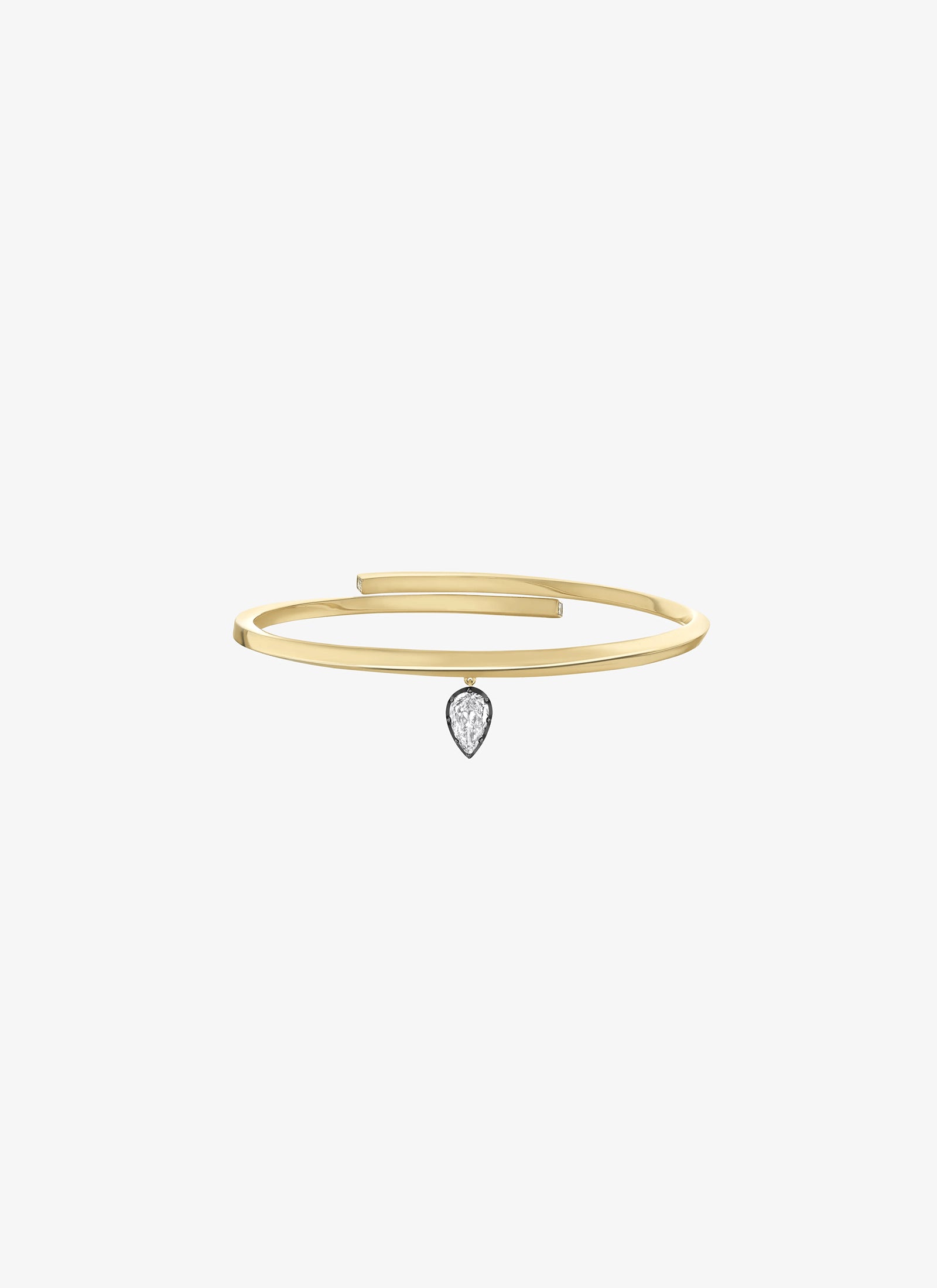 Arm Bangle - Yellow Gold 1.21ct Pear Shaped Diamond (Orbit)