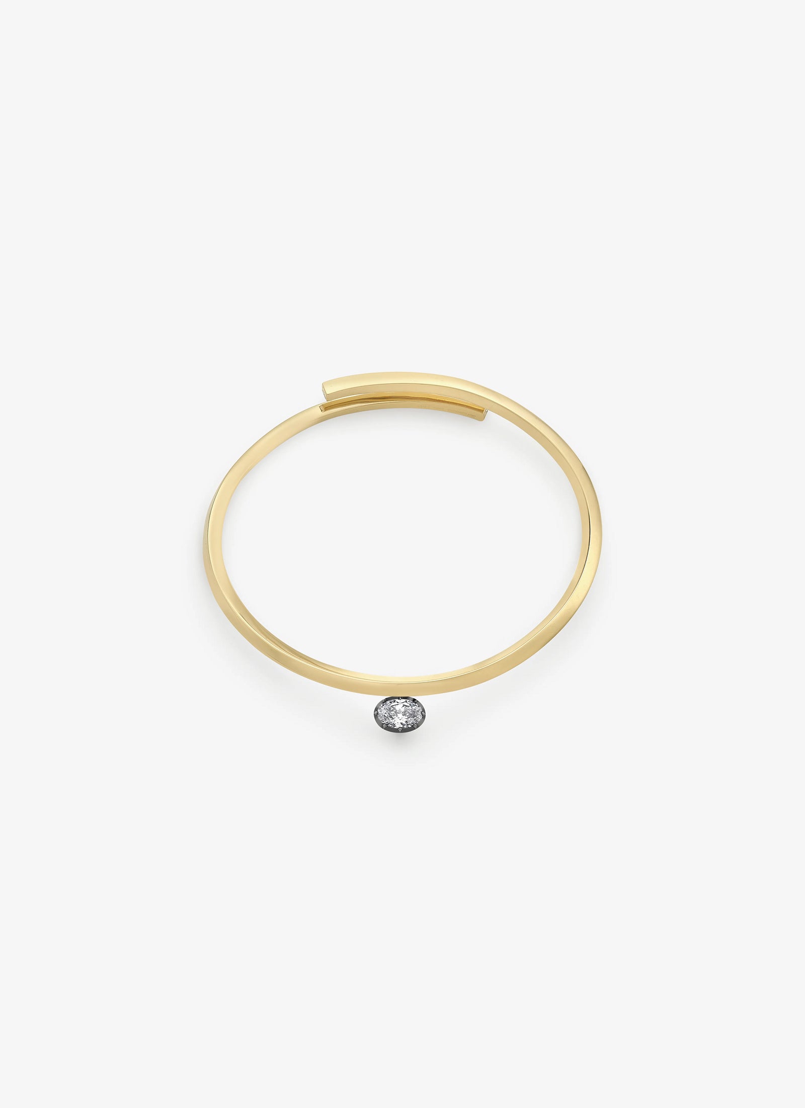 Arm Bangle - Yellow Gold 1.22ct Oval Diamond (Orbit)