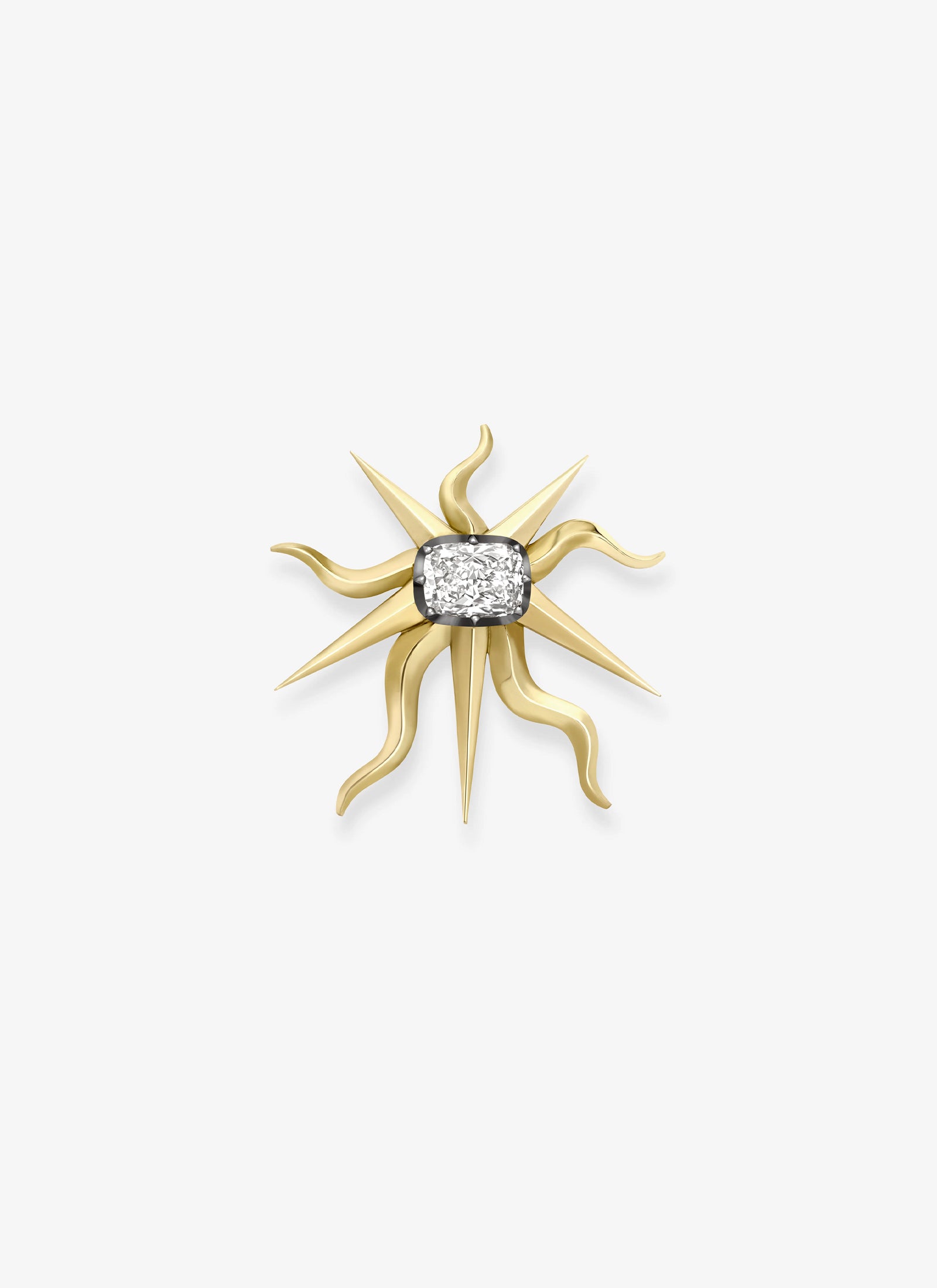 Brooch - Yellow Gold 7.01ct Cushion Cut Diamond (Orbit)