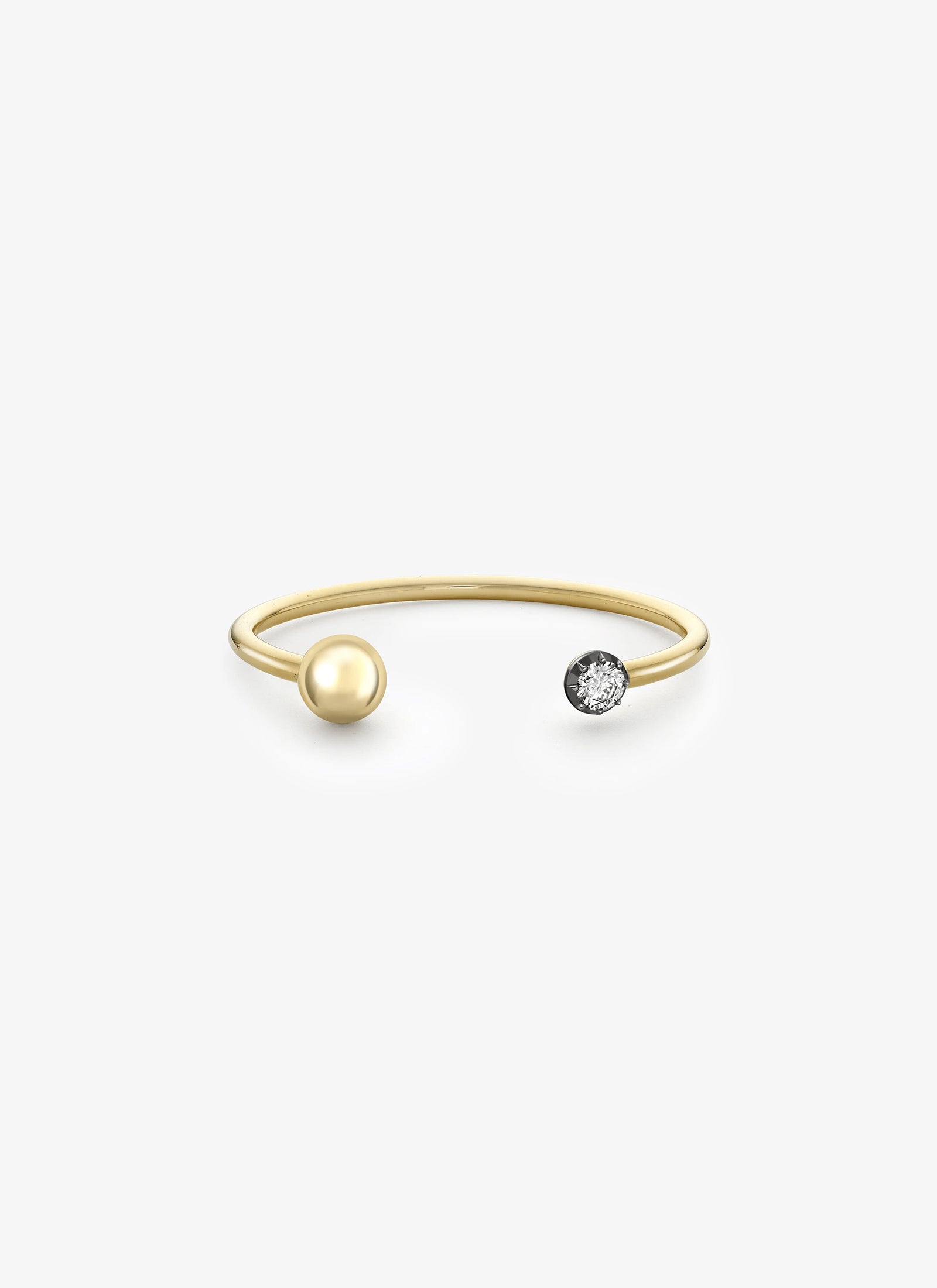 Bangle - Yellow Gold Sphere and 0.90ct Diamond (Orbit)